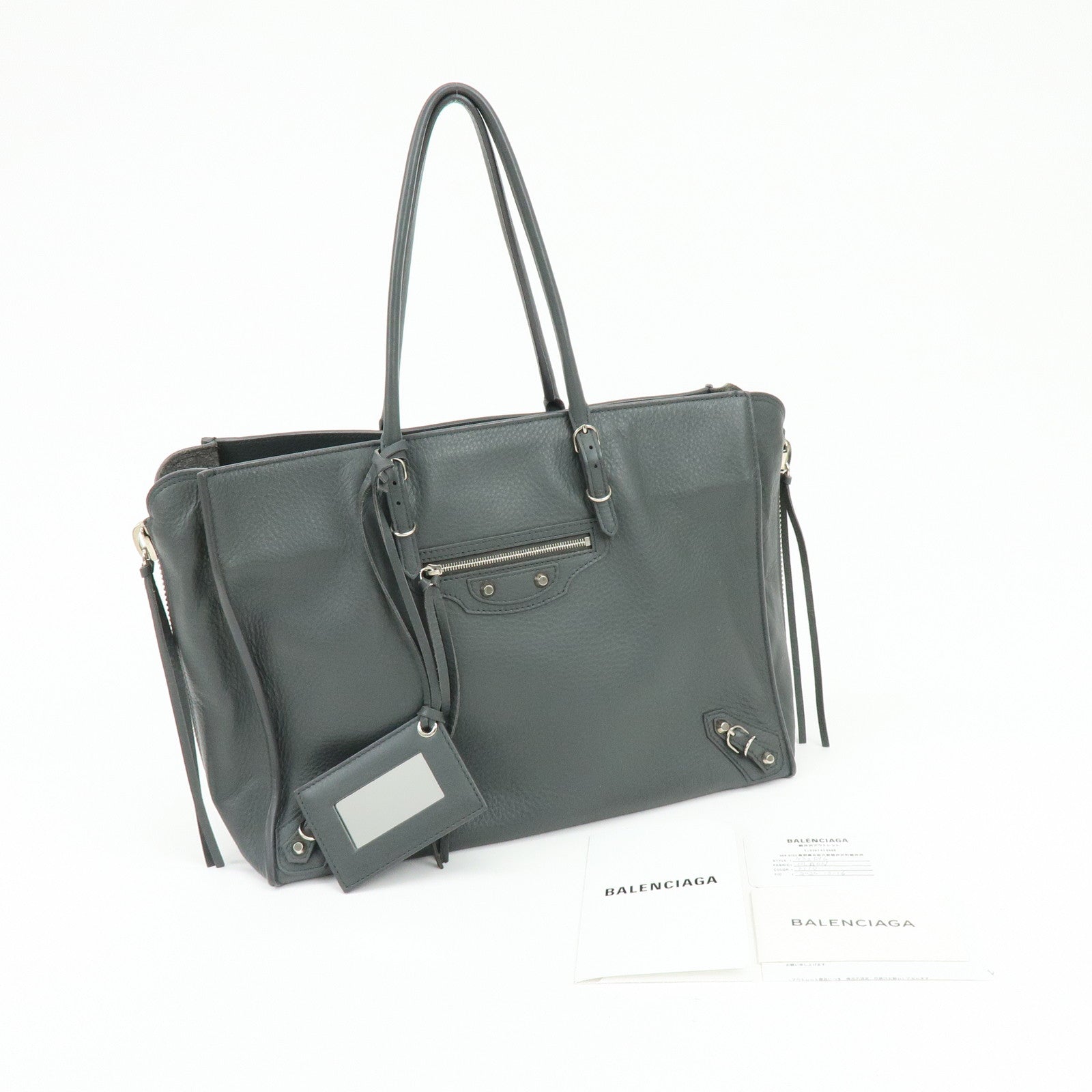 BALENCIAGA The Paper Shoulder Bag Hand Bag Grey 432596