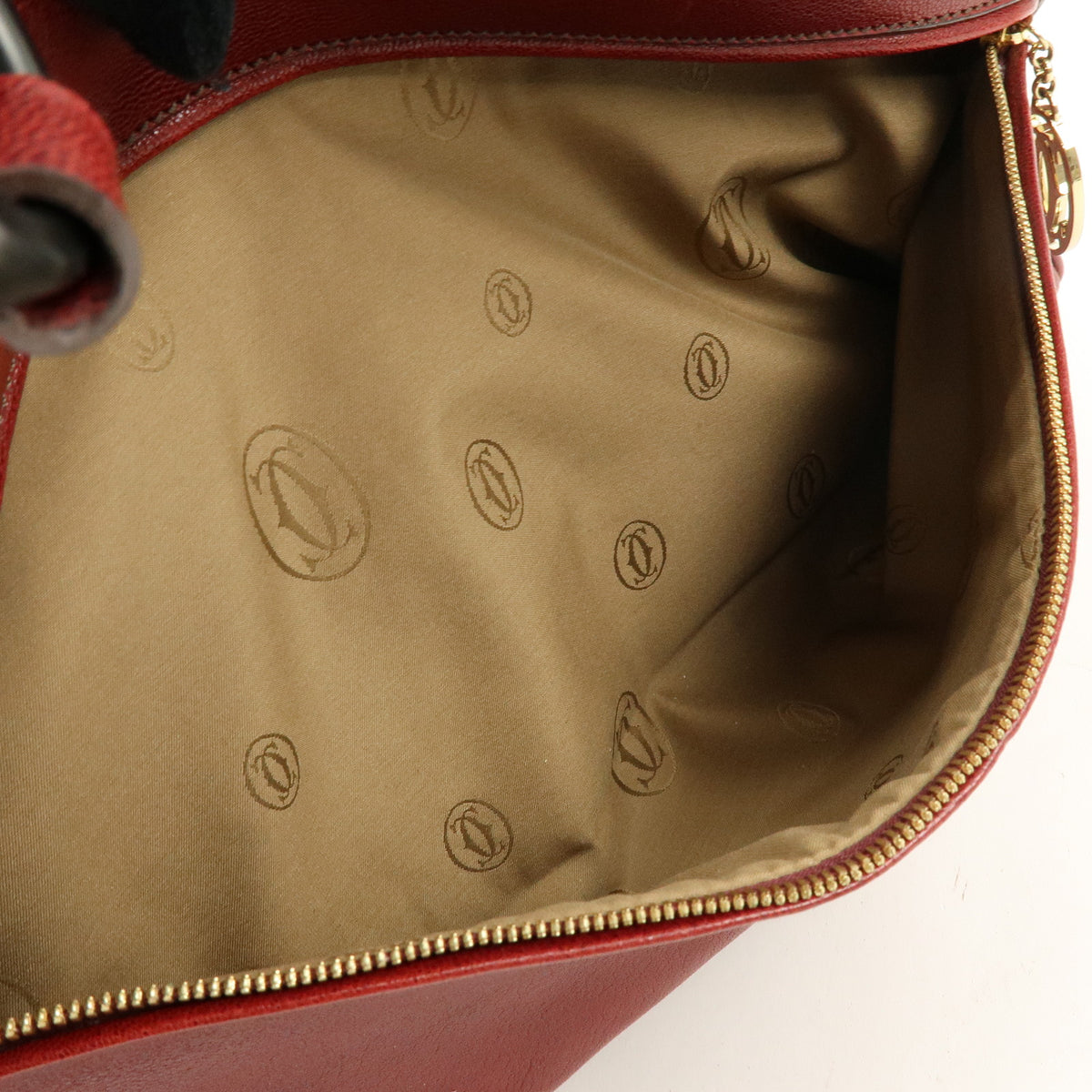 Cartier Marcello de Cartier Leather Tote Bag Hand Bag Bordeaux