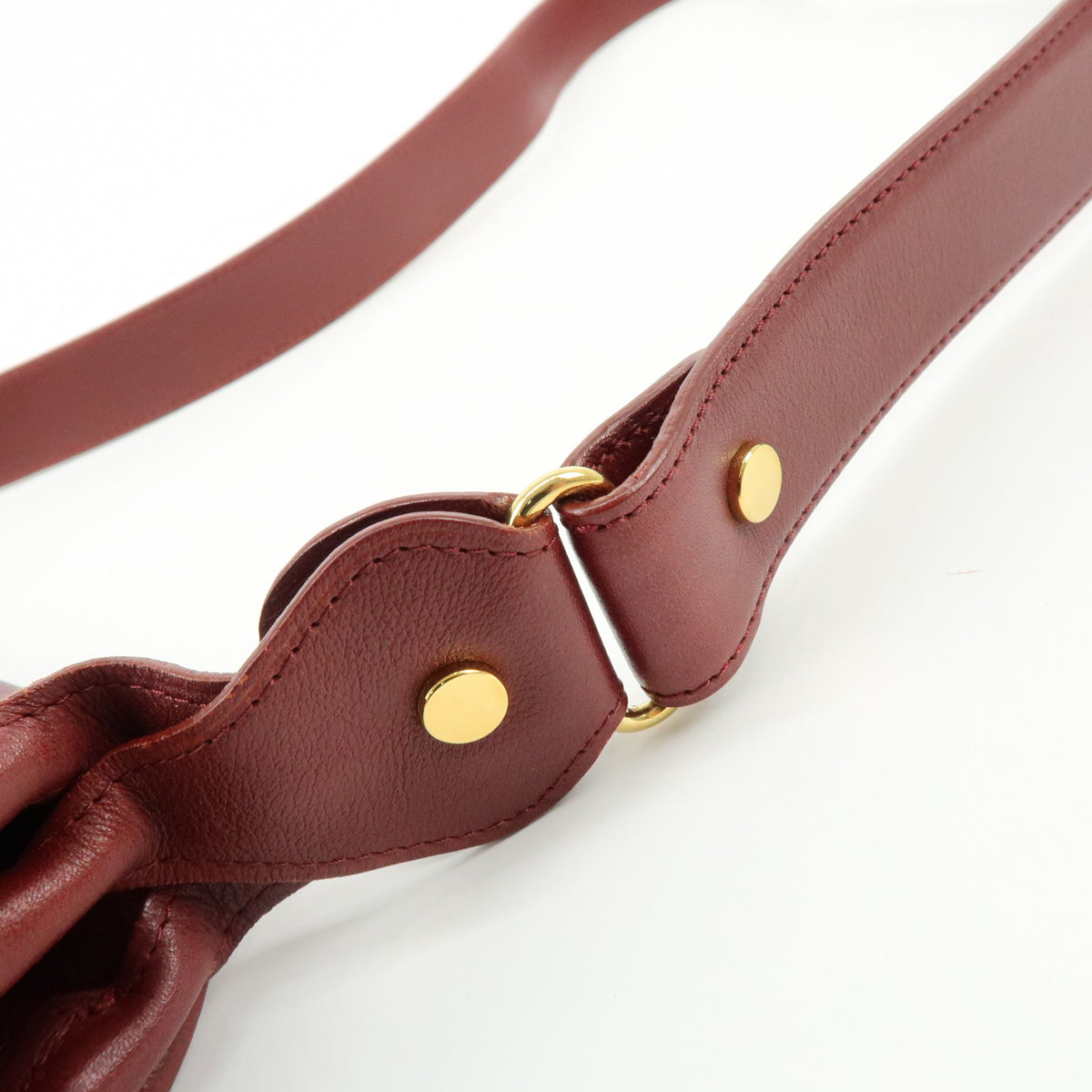 Cartier Must de Cartier Leather Flap Shoulder Bag Bordeaux