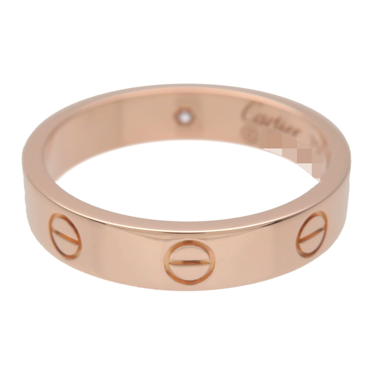 Cartier Mini Love 1P Diamond Ring K18 750PG #55 US7.25 EU55 HK16