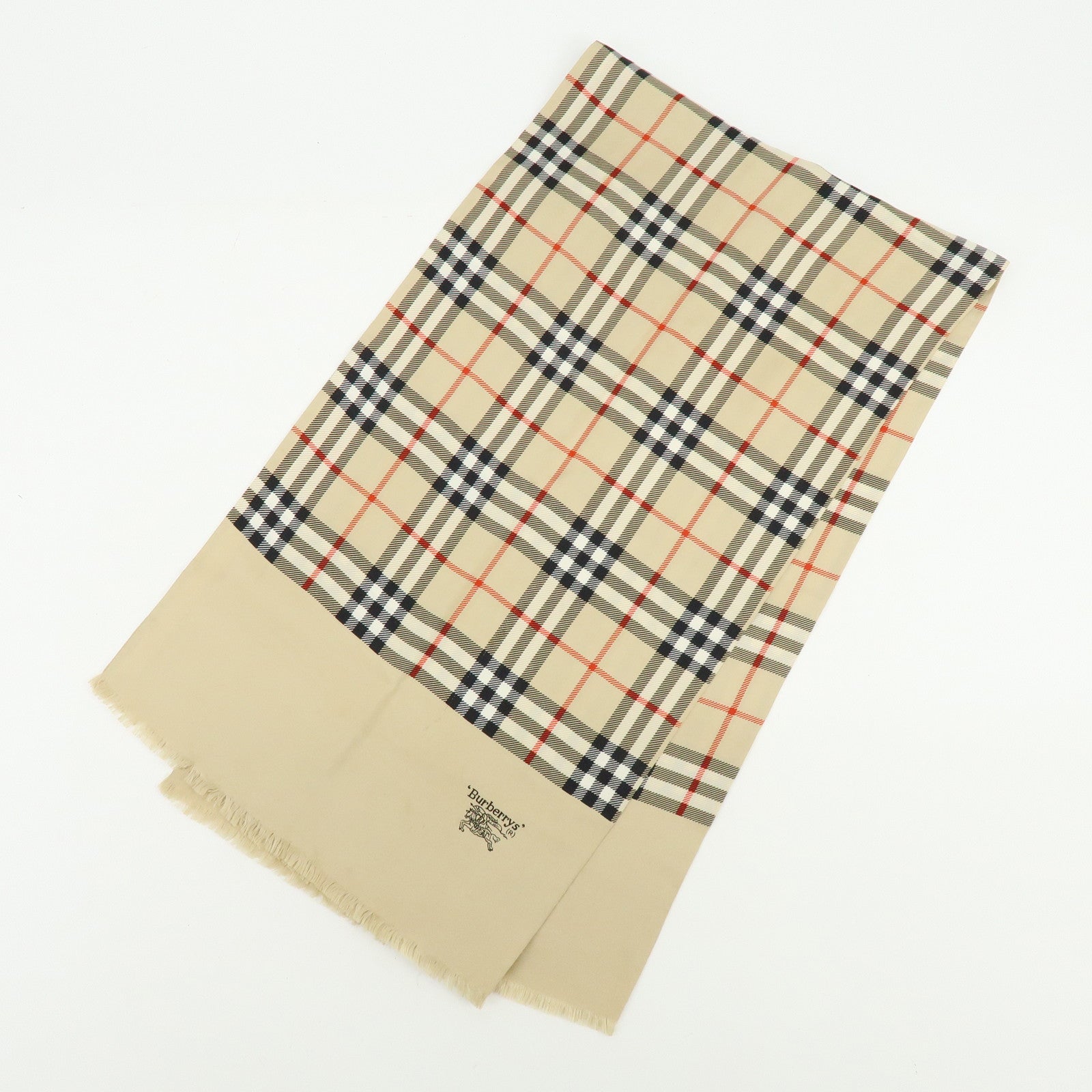 BURBERRY Set of 3 Nova Plaid Silk 100% Scarf Beige Ivory
