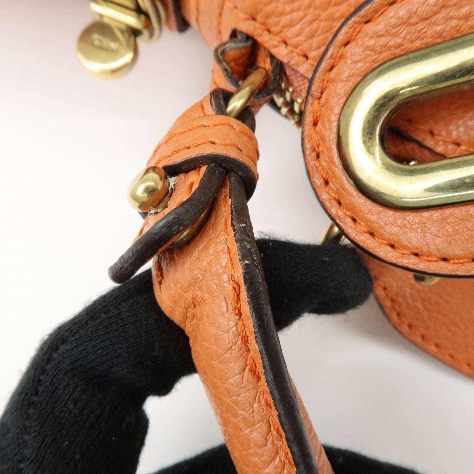 Chloe Paraty Leather 2Way Bag Shoulder Bag Hand Bag Orange