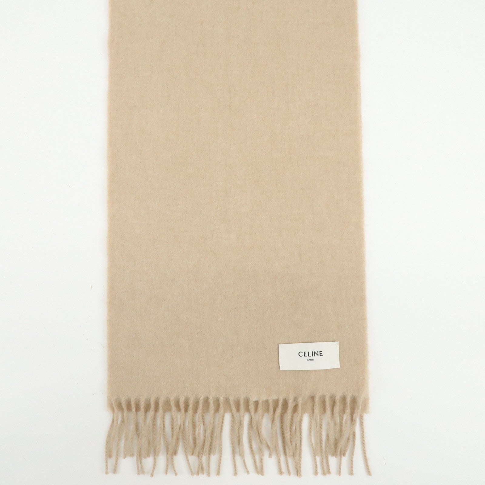 CELINE Cashmere 100% Scarf Stole Natural