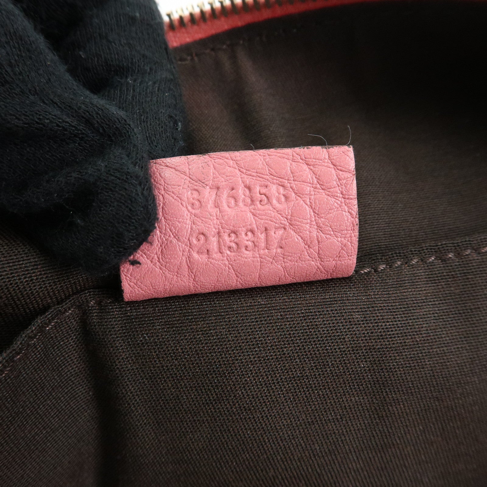 GUCCI Bamboo Leather Clutch Bag Pouch Tassel Charm Pink 376858