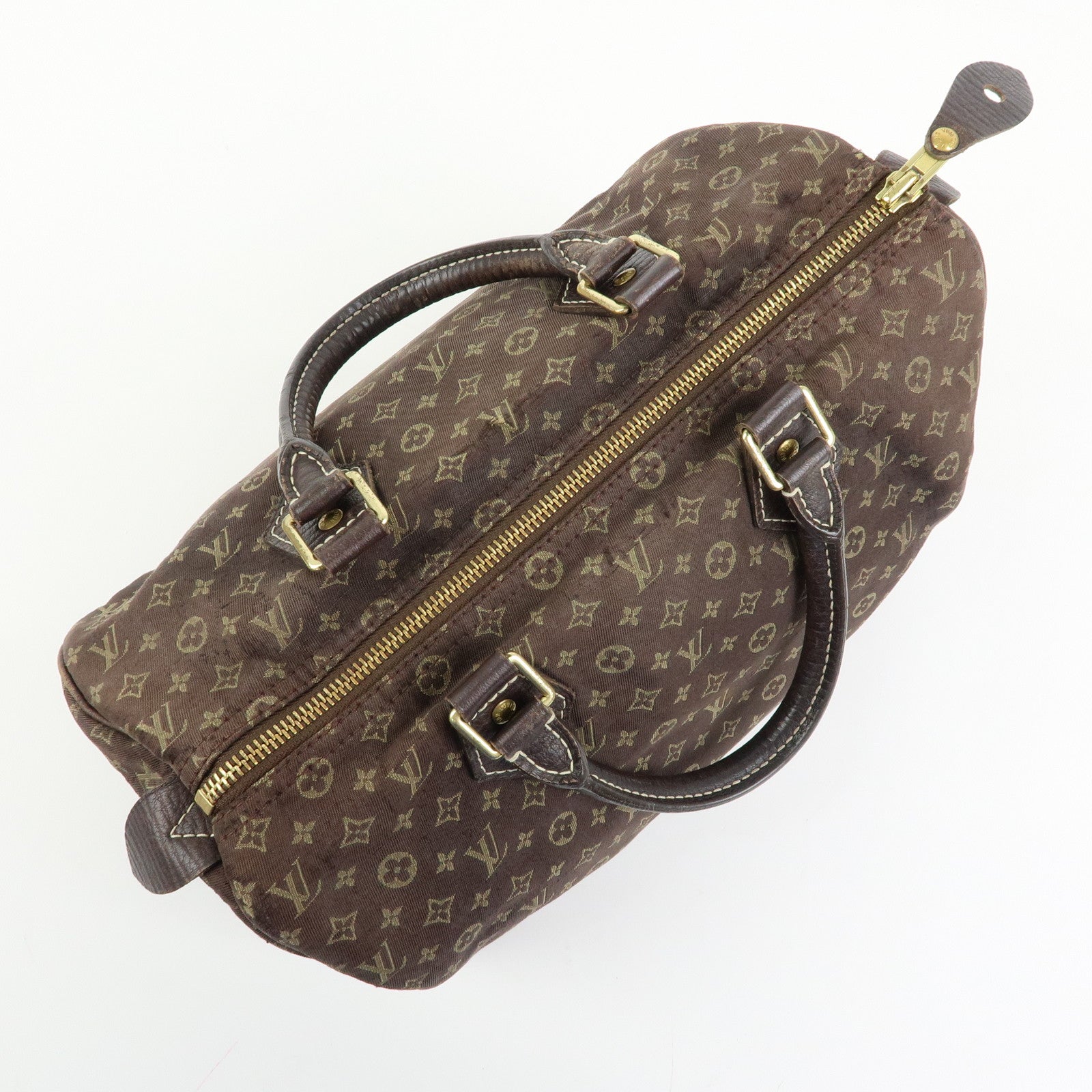 Louis Vuitton Monogram Mini Lin Speedy 30 Boston Bag Ebene M95224