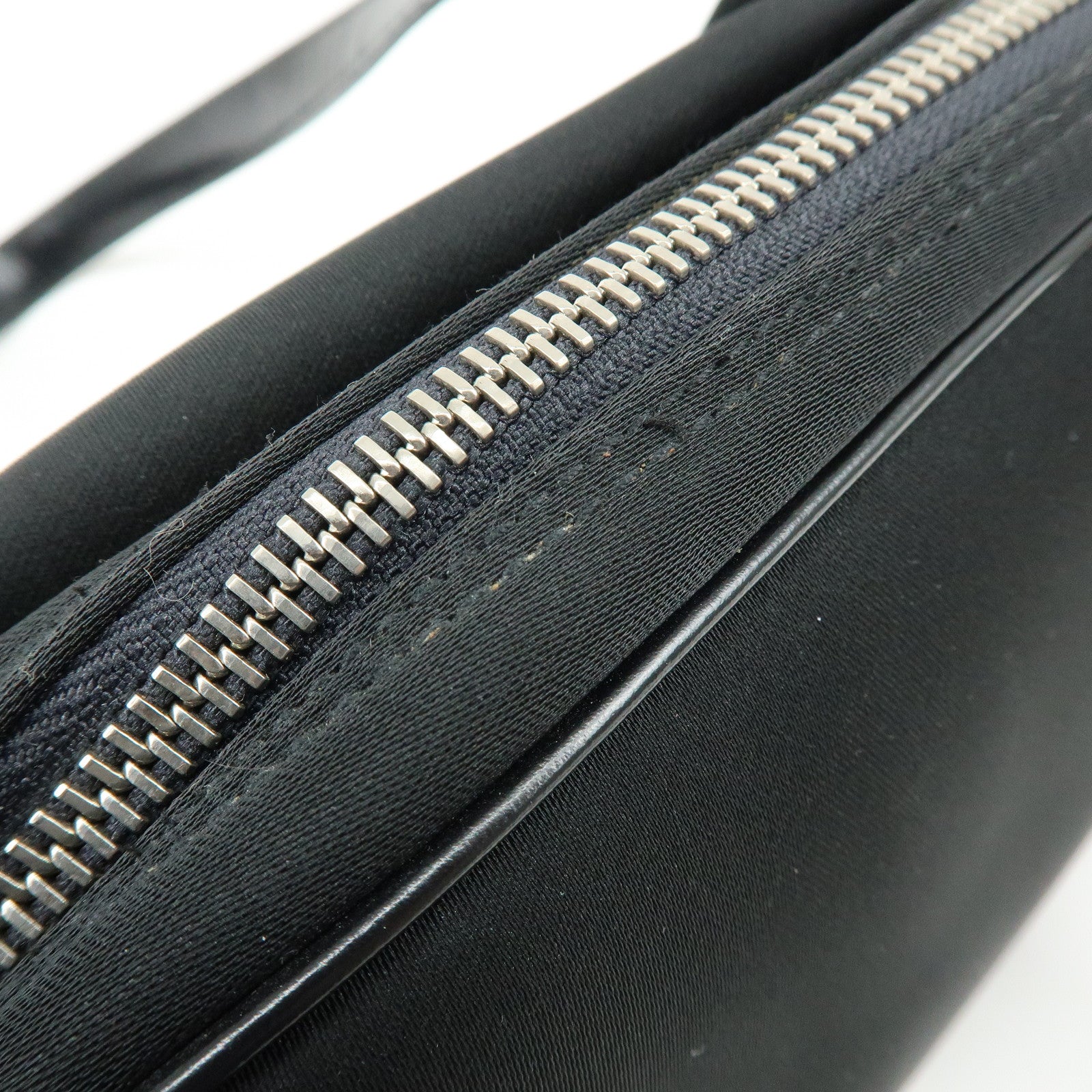 Ferragamo Nylon Leather Hand Bag Mini Boston Bag Black