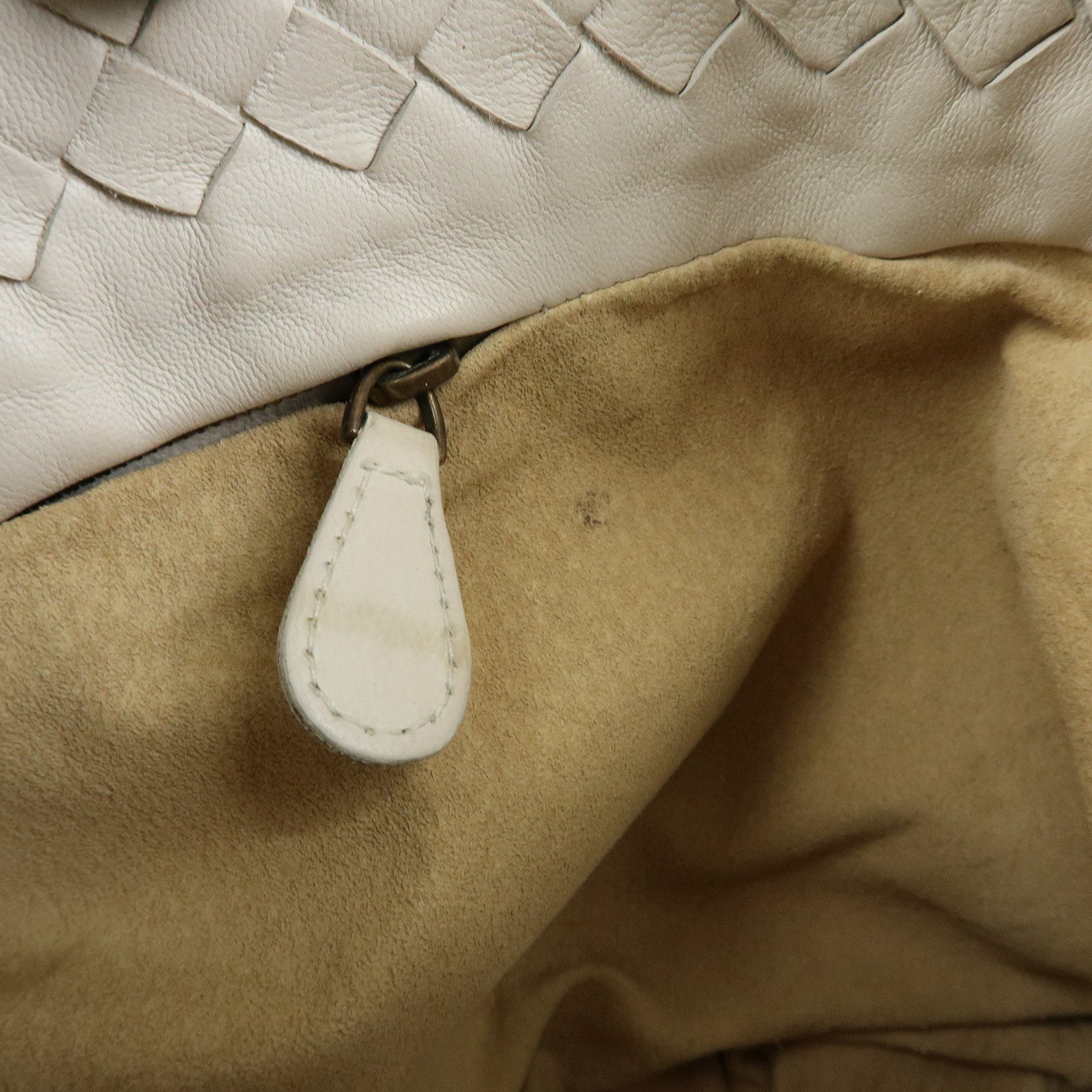 BOTTEGA VENETA Intrecciato Leather Hand Bag Mini Tote Bag White 162937