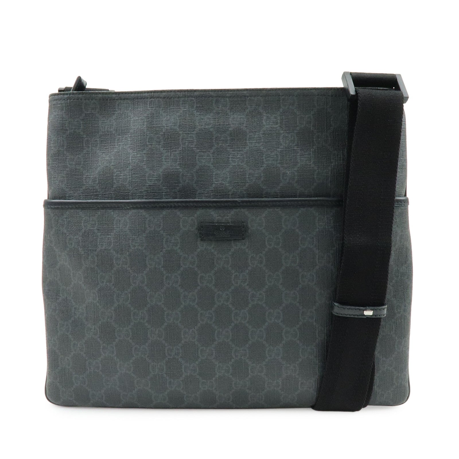GUCCI GG Supreme Leather Shoulder Bag Crossbody Bag Black 162904