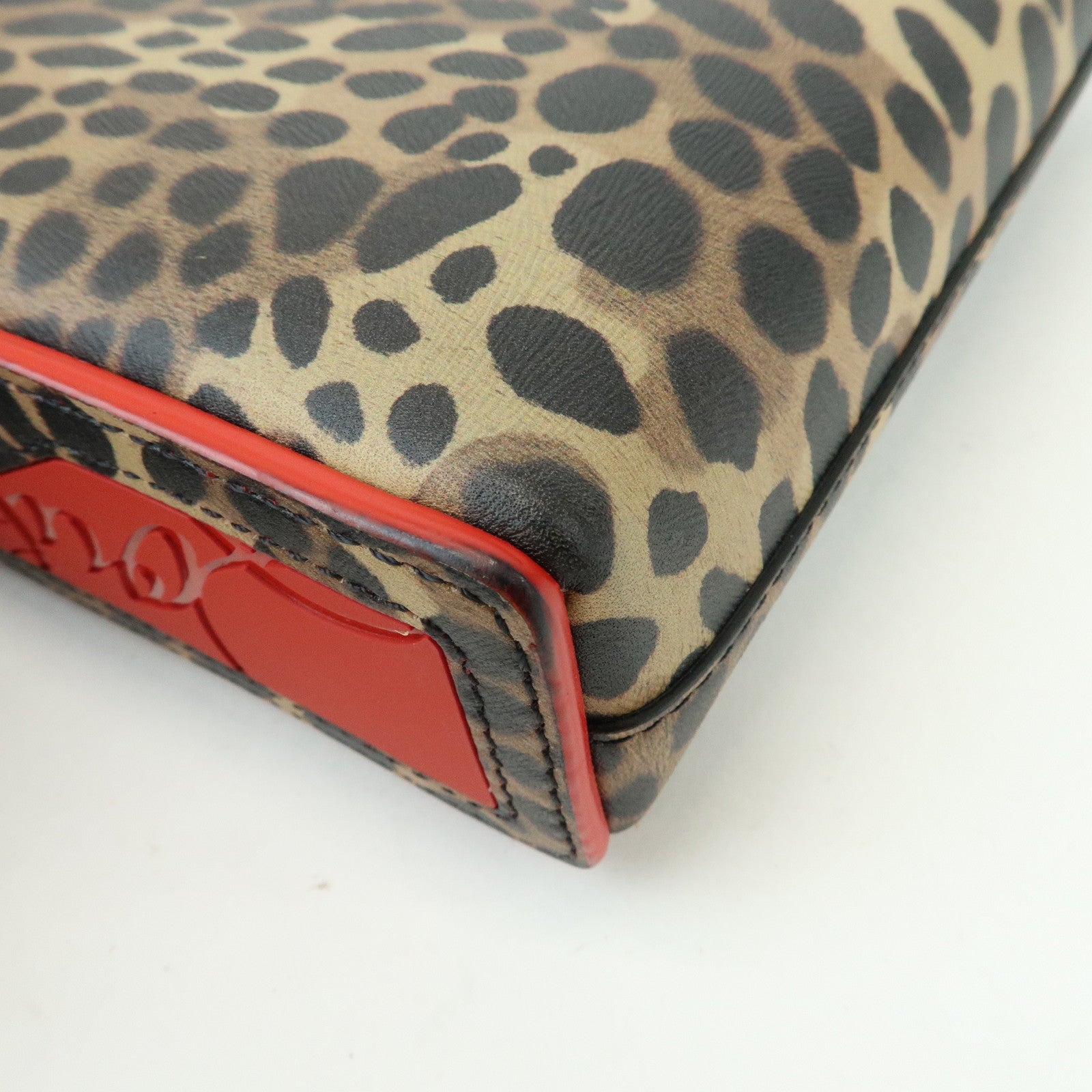 Christian Louboutin PVC Leopard 2Way Bag Hand Bag Shoulder Bag