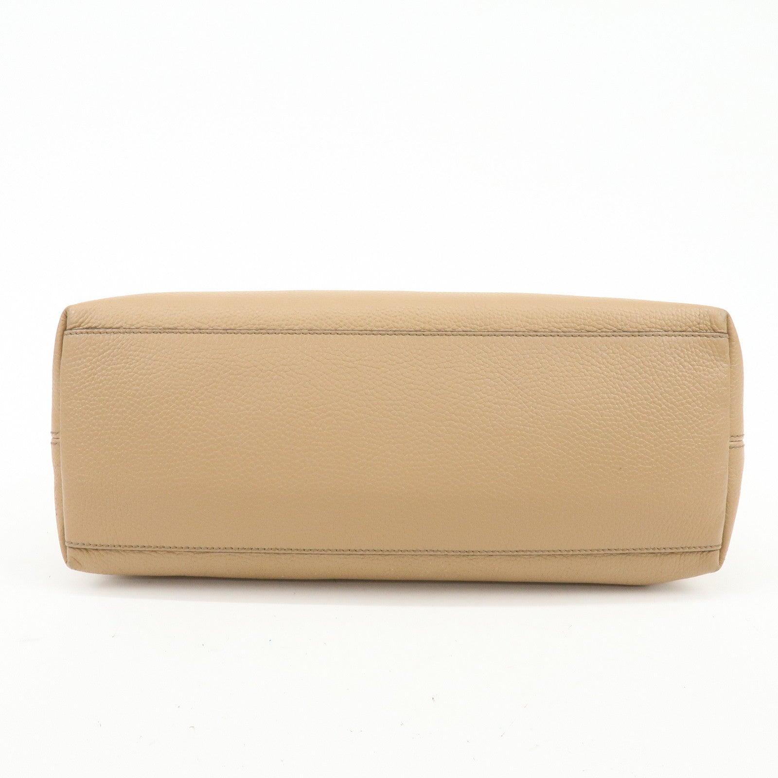 GUCCI SOHO Interlocking G Leather Chain Shoulder Bag Beige 536196