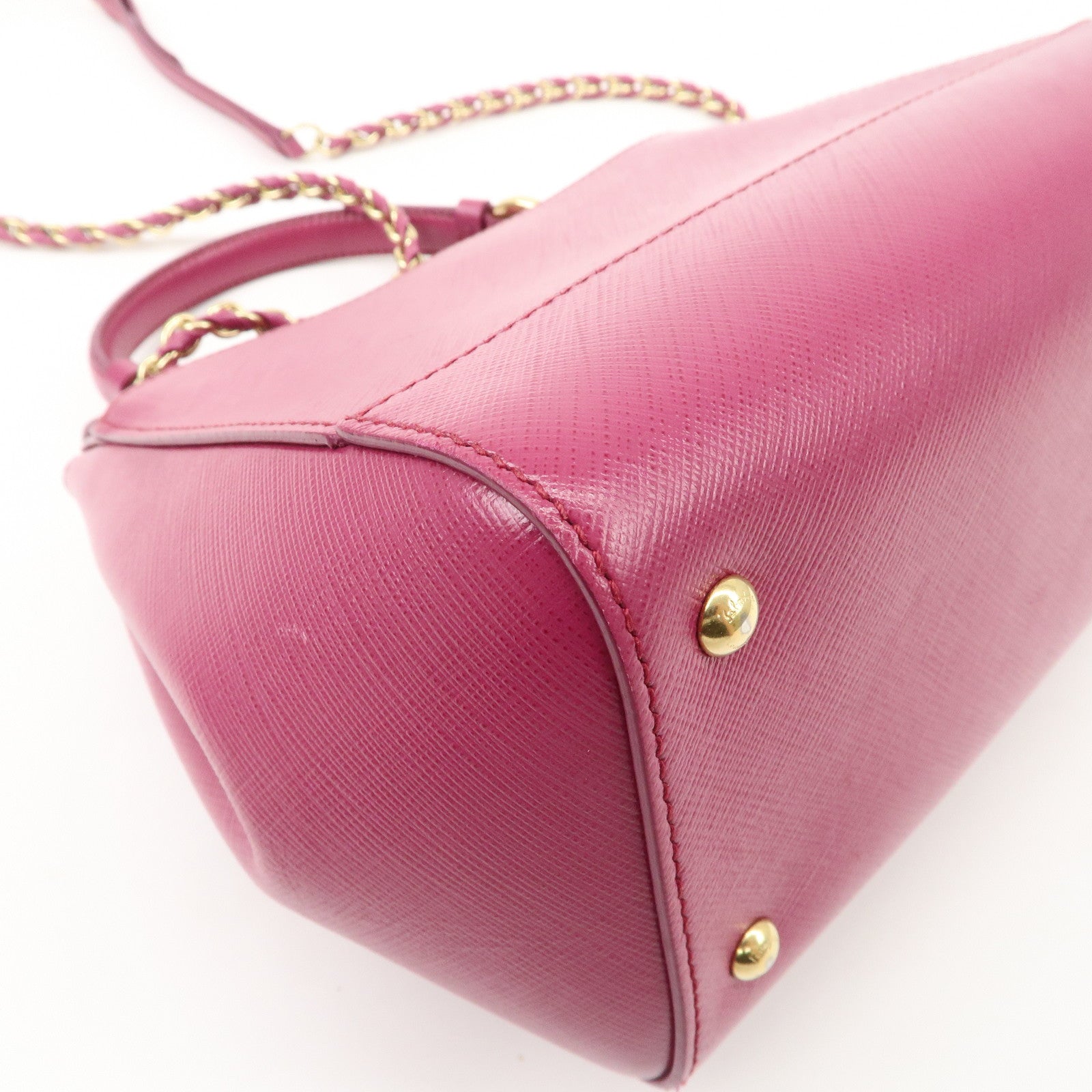 Ferragamo Vara Ribbon Leather 2Way Hand Bag Pink Used