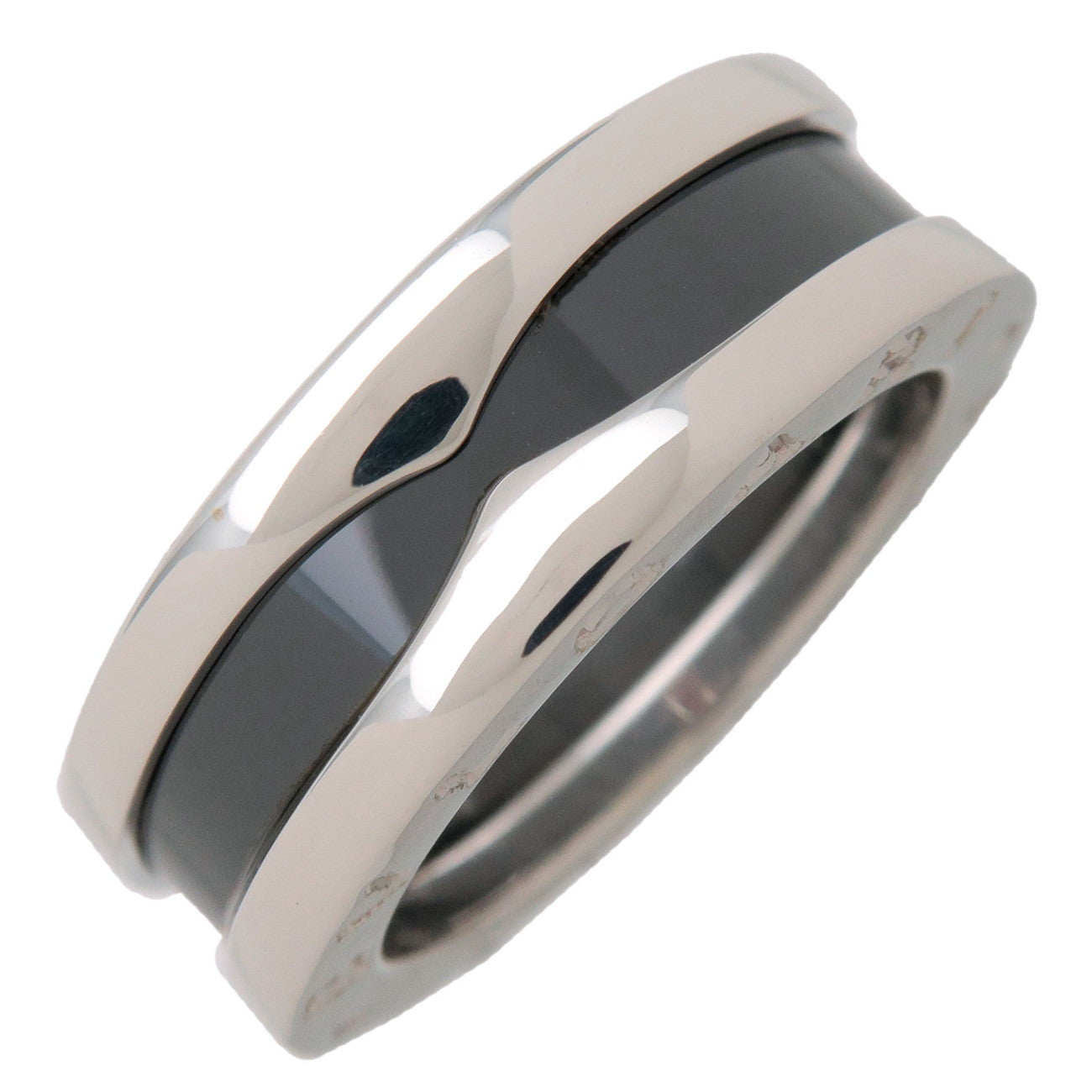 BVLGARI B-Zero1 Save the Children Ring SV925 Black Ceramic #49 US4.5