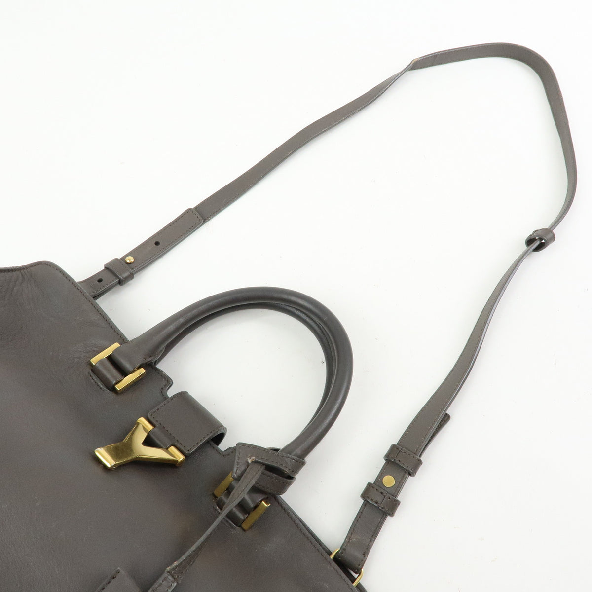 SAINT LAURENT PARIS Petit Cabas Y Line Leather 2Way Hand Bag 311210
