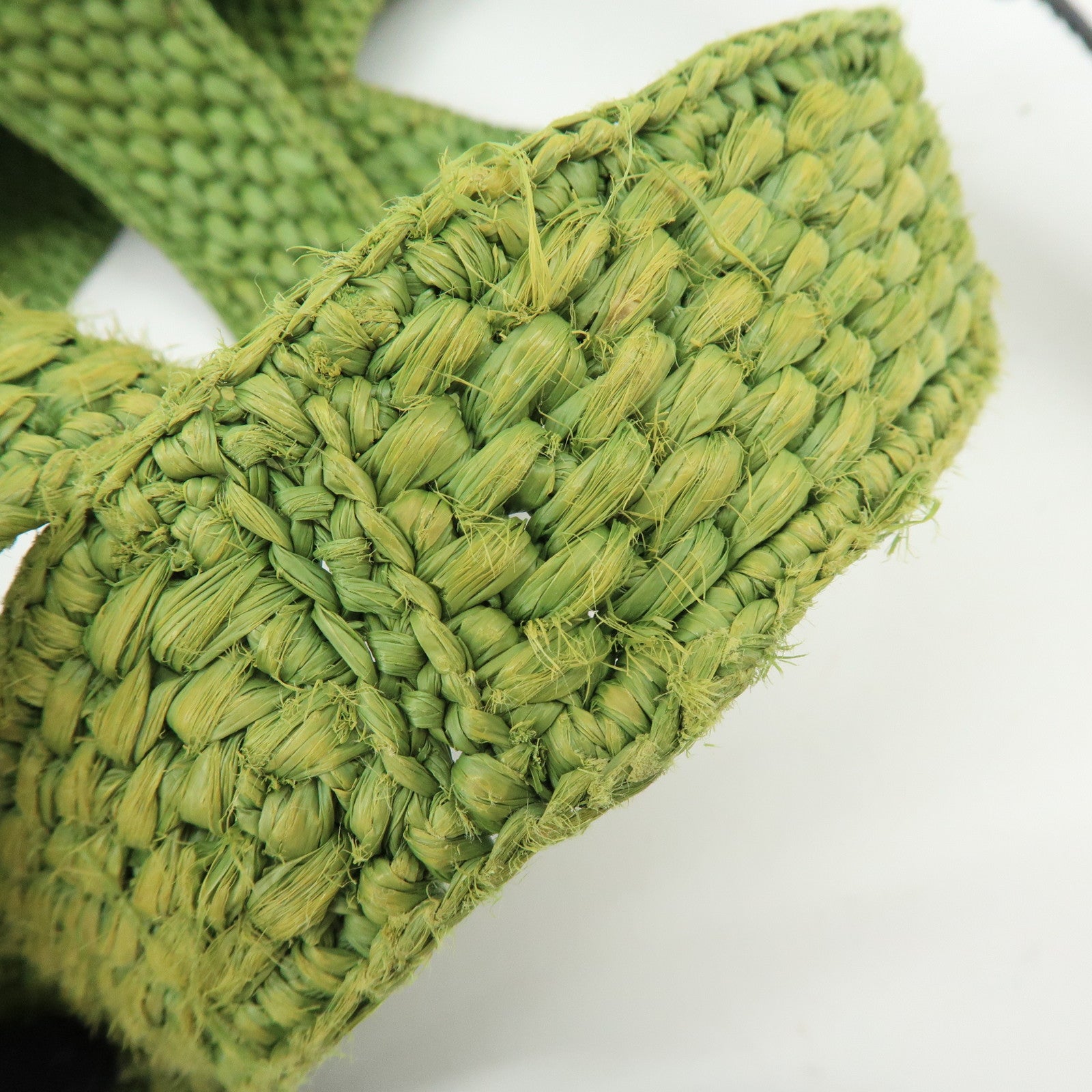 LOEWE Font Tote Raffia Leather 2Way Bag Tote Bag Shoulder Bag Green