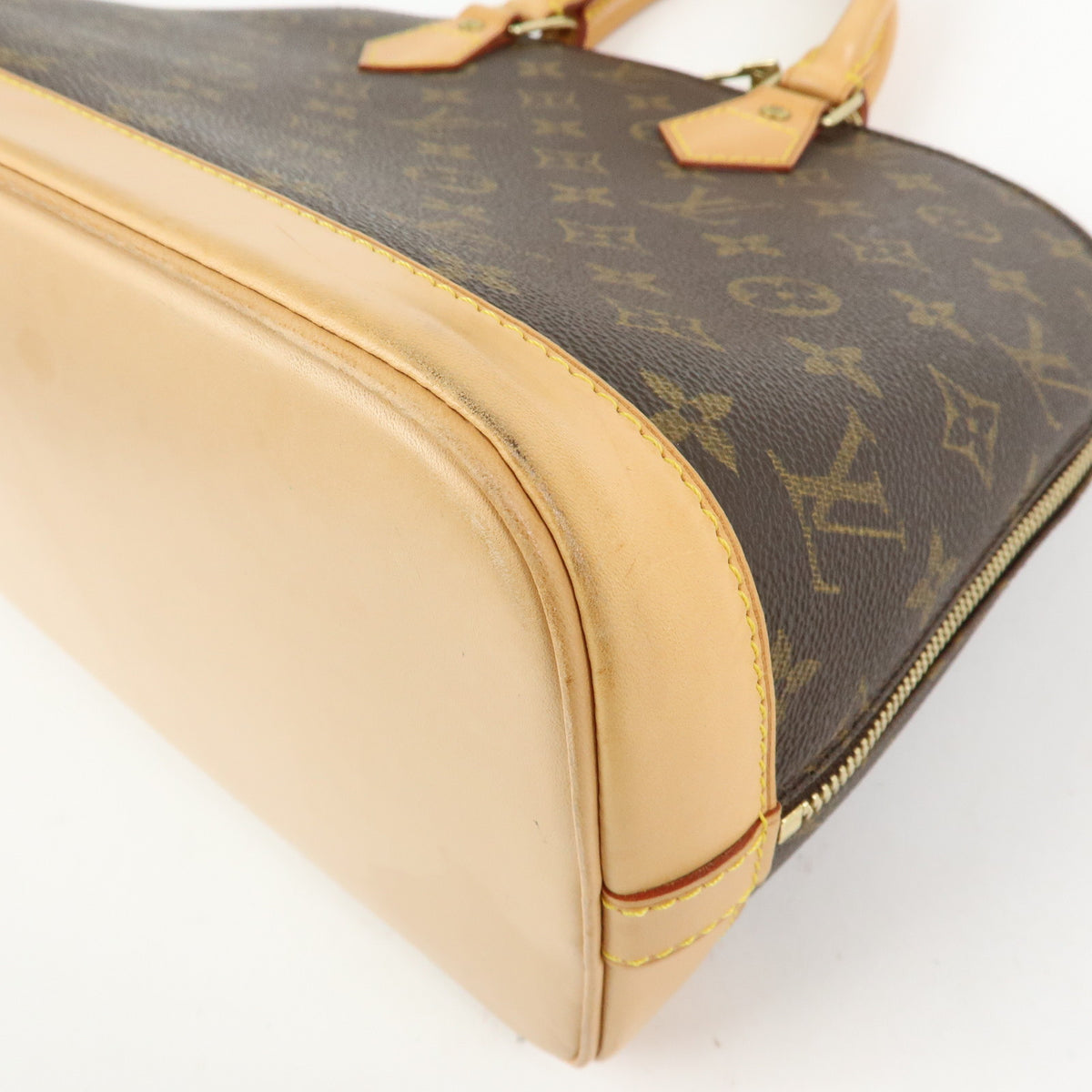 Louis Vuitton Monogram Alma Canvas Leather Hand Bag Brown M51130