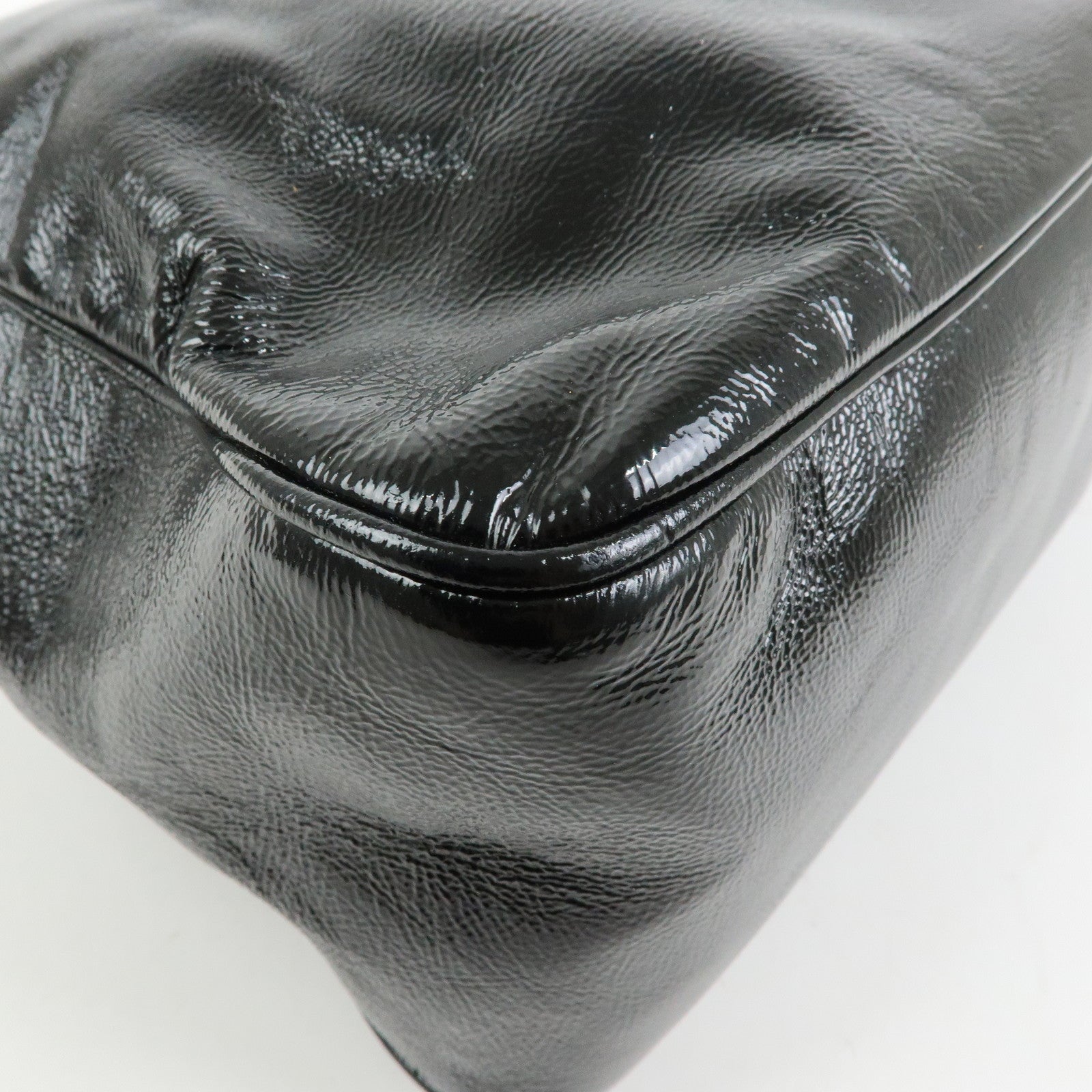 GUCCI SOHO Patent Leather Shoulder Bag Hand Bag Black 353126