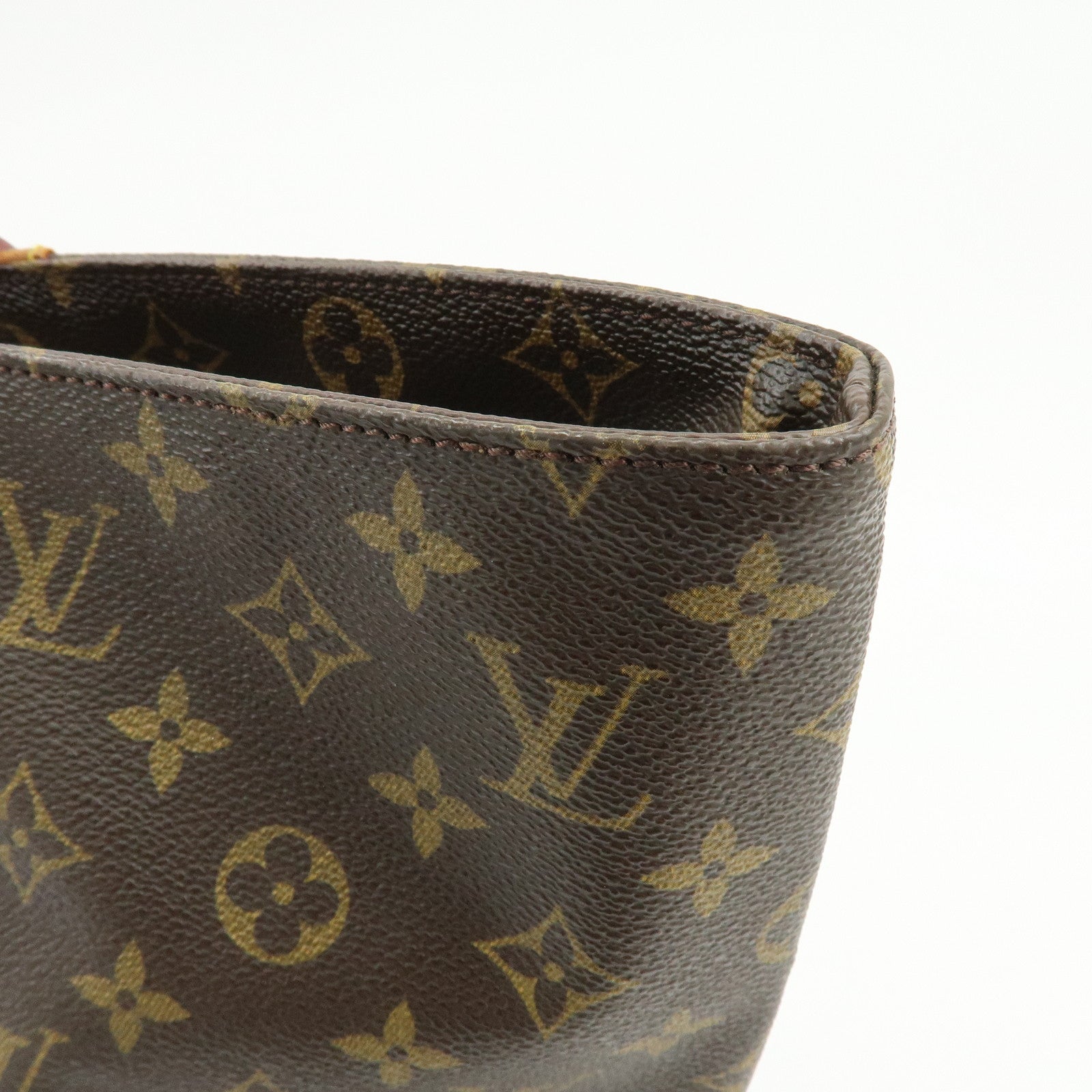 Louis Vuitton Monogram Sac Shopping Canvas Shoulder Bag Brown M51108