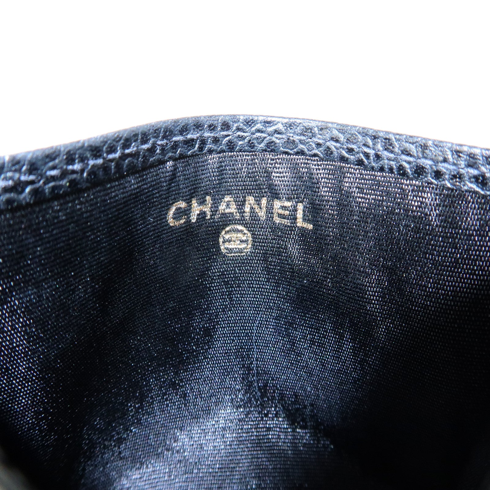 CHANEL COCO Mark Caviarskin Card Case Card Holder Black