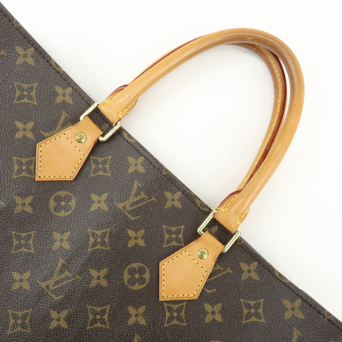Louis Vuitton Monogram Sac Plat Tote Bag Hand Bag Brown M51140