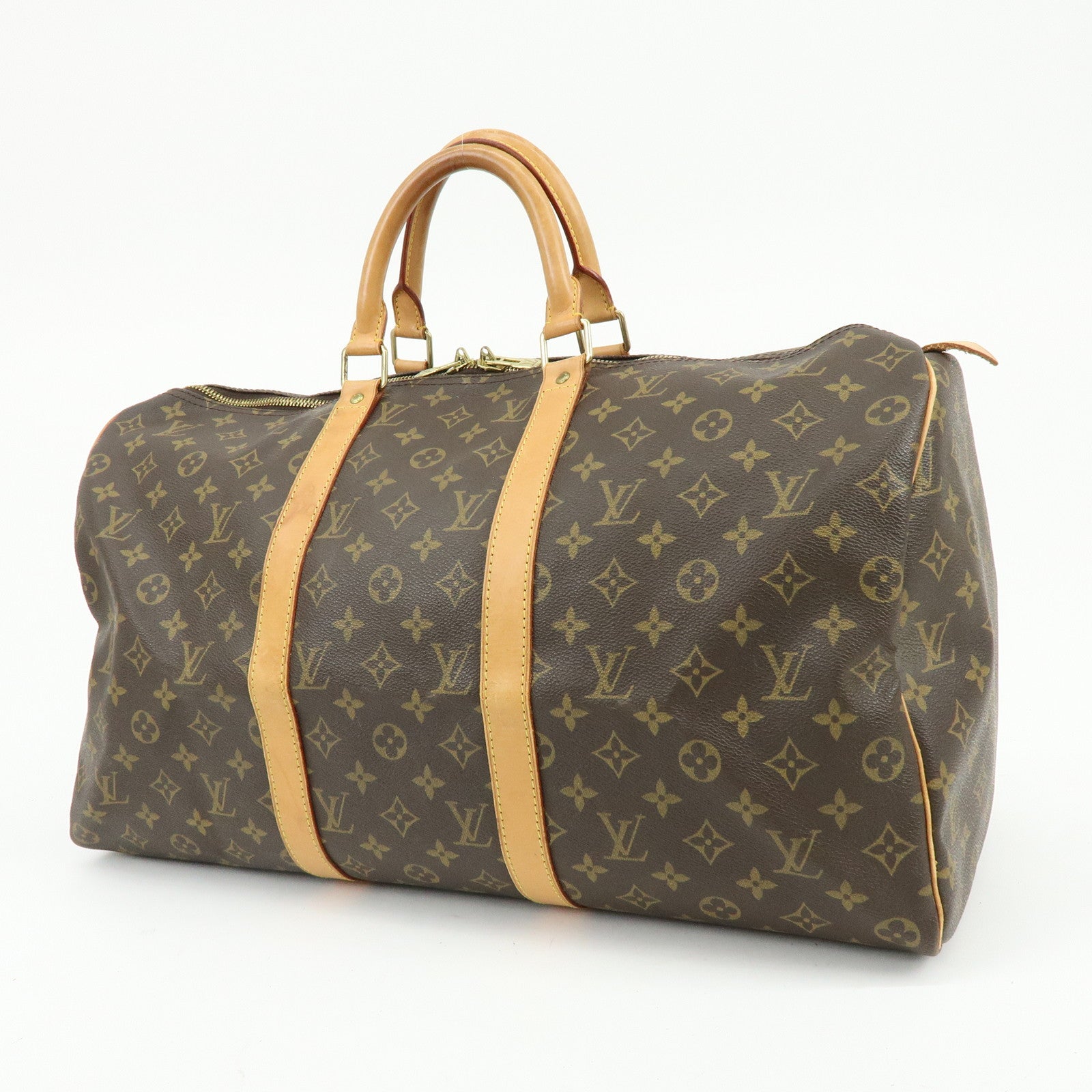 Louis Vuitton Monogram Keep All 50 Boston Bag Brown M41426