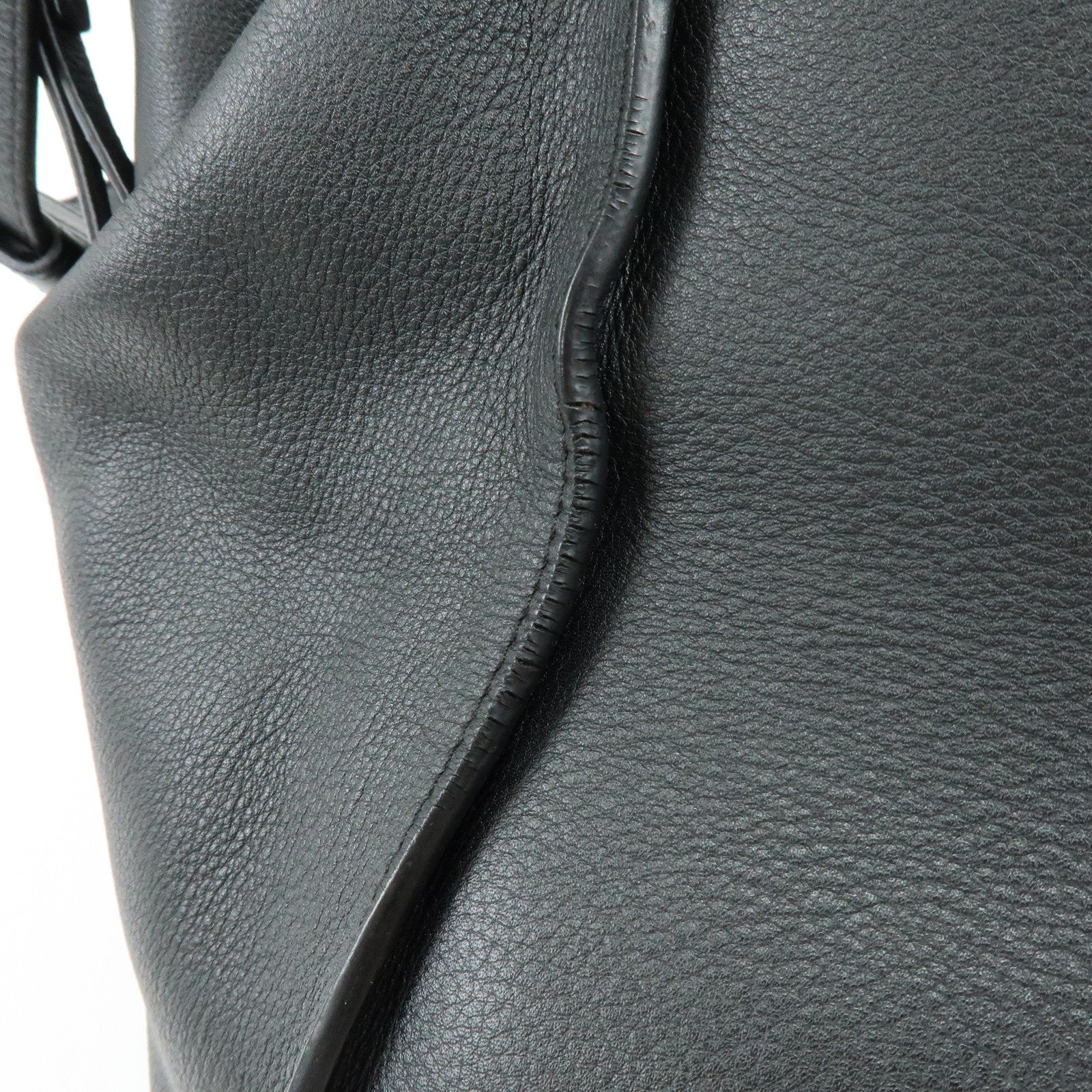 LOEWE Anagram Hammock Medium Leather Shoulder Crossbody Bag Black