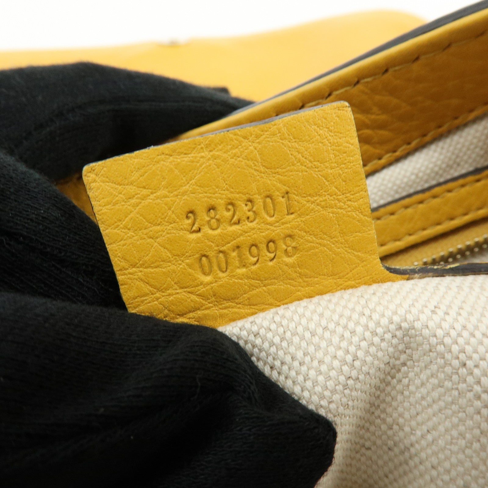 GUCCI Bamboo Bella Leather 2Way Shoulder Bag Yellow 282301