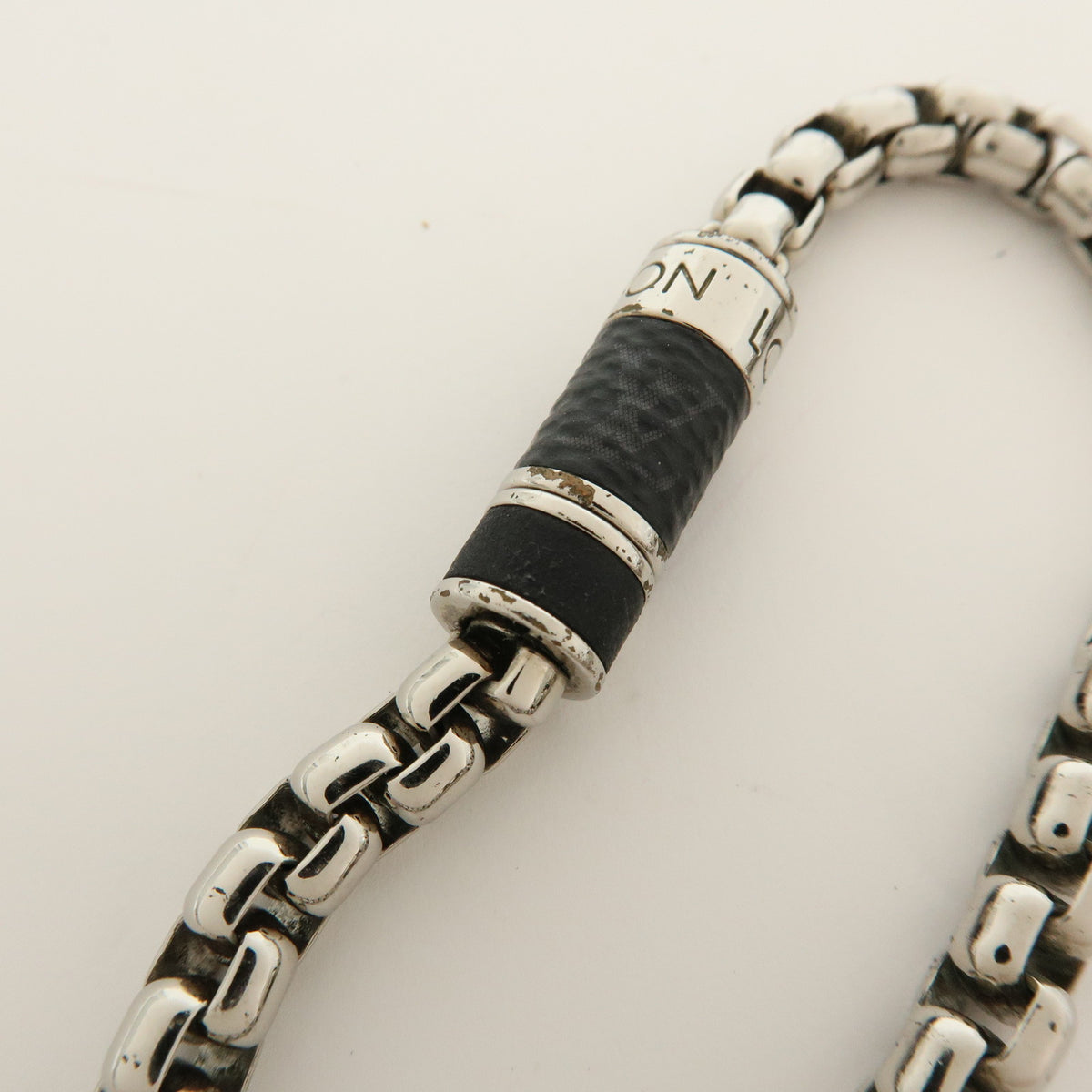 Louis Vuitton Monogram Eclips Metal Chain Bracelet Silver M62592