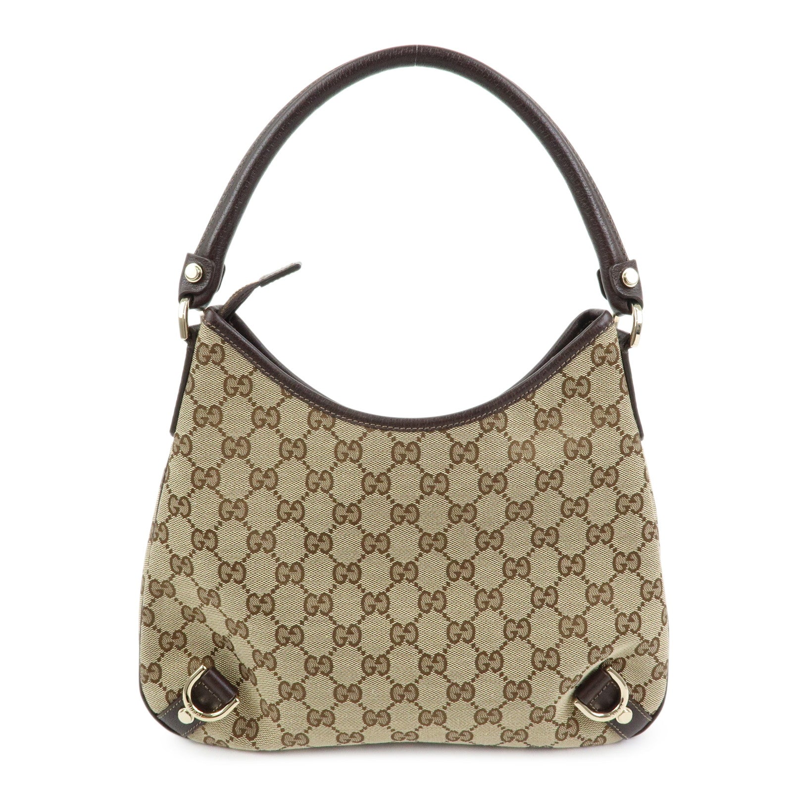 GUCCI Abby GG Canvas Leathe Shoulder Bag Hand Bag Beige Brown 130733