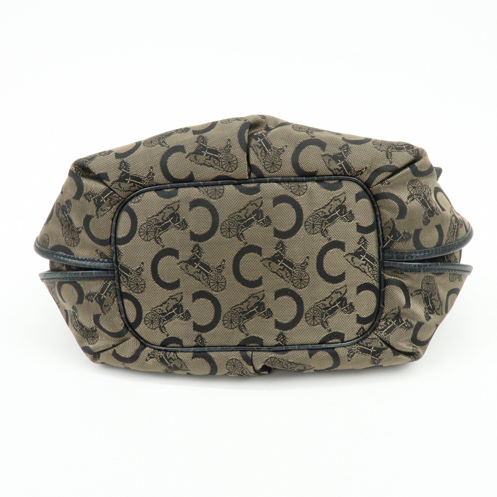 CELINE Bitter Sweet C Sulky Canvas Leather Hand Bag Shoulder Bag Brown
