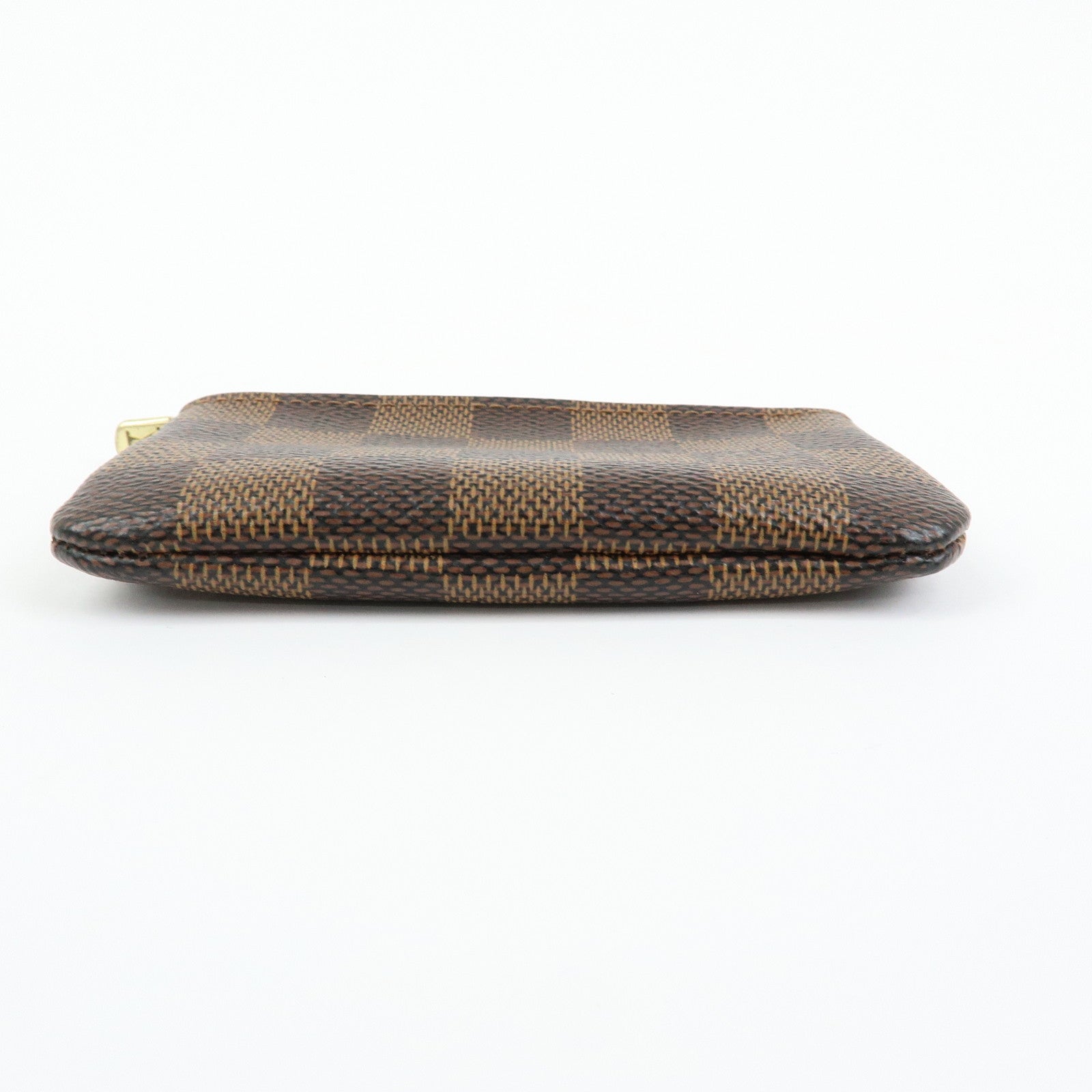 Louis Vuitton Damier Canvas Pochette Cles Coin Case Brown Ebene N62658