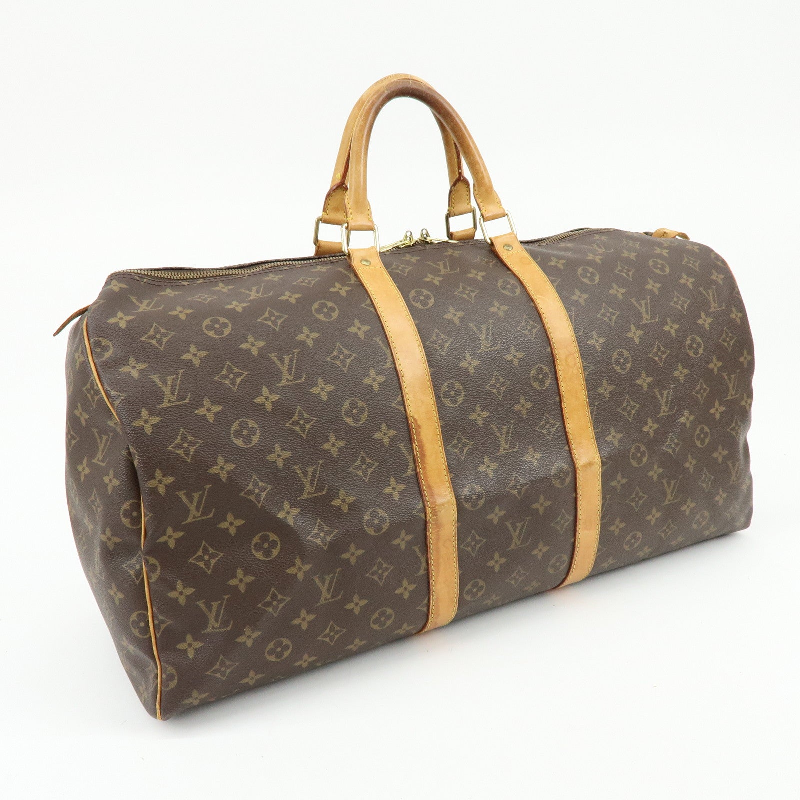 Louis Vuitton Monogram Keep All 55 Boston Bag Hand Bag Brown M41424
