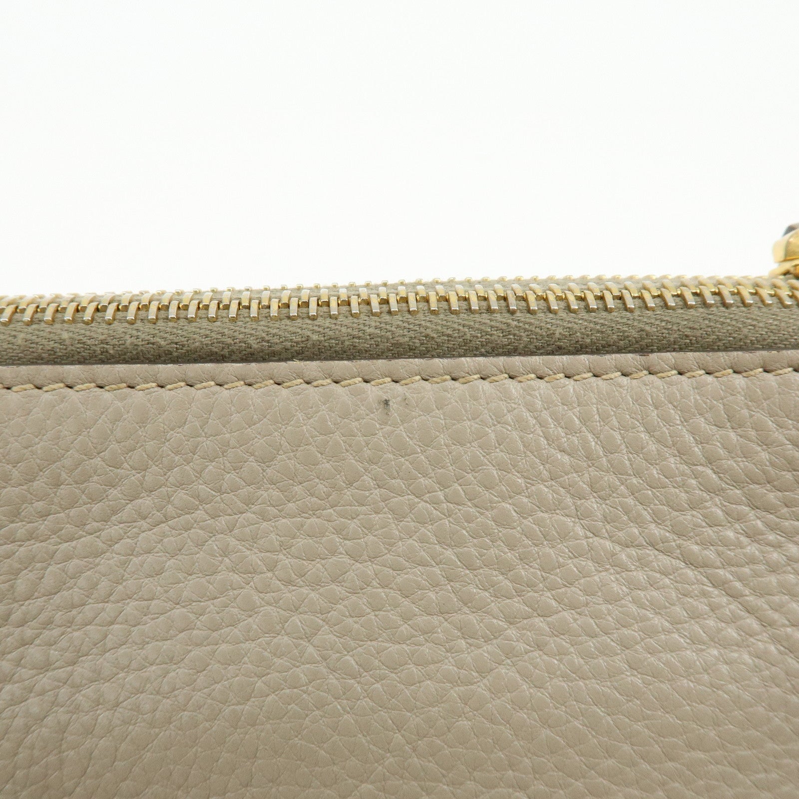 PRADA Logo Leather Shoulder Bag Crossbody Bag Beige 1BH046