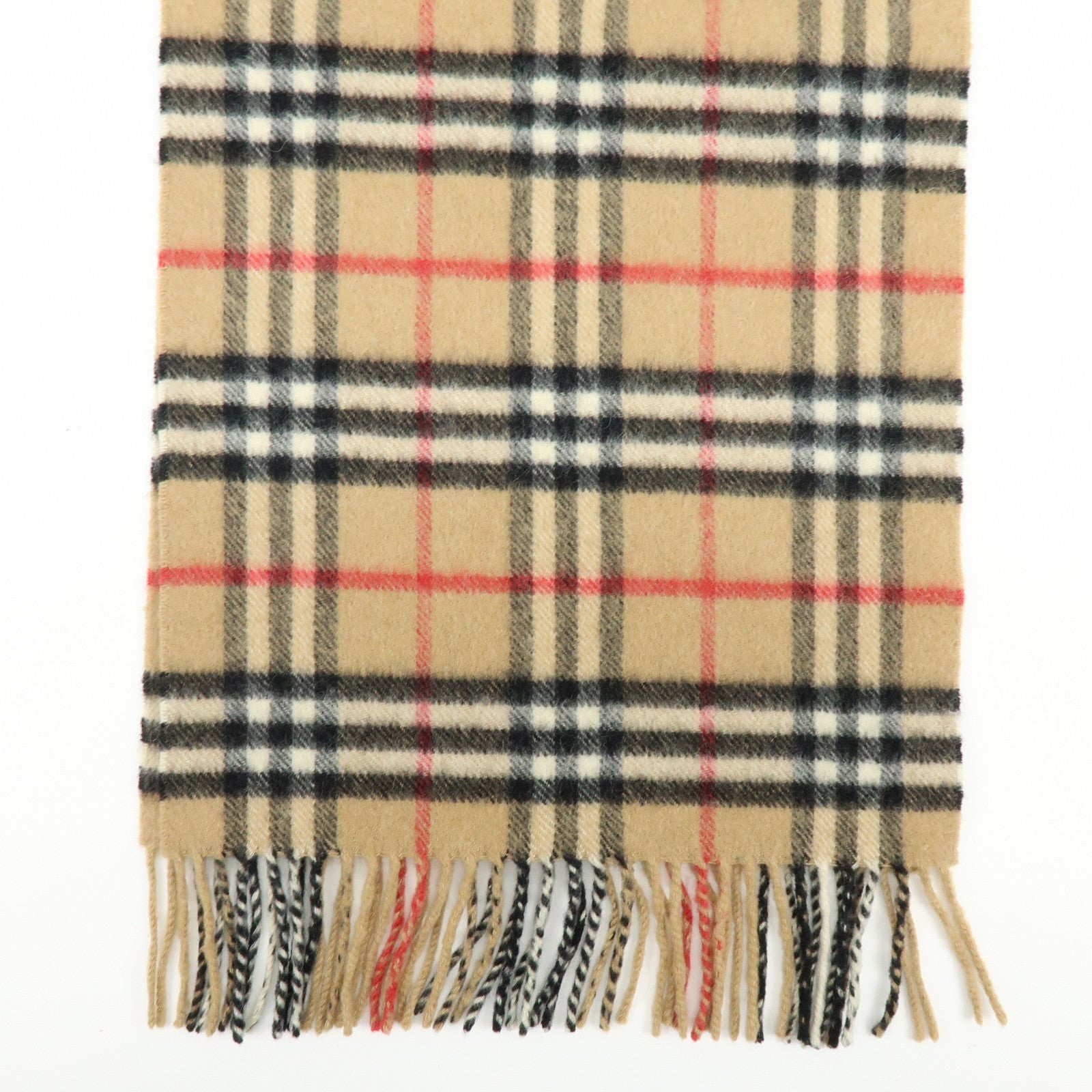 BURBERRY Nova Plaid Cashmere100% Scarf Camel Beige Black Red