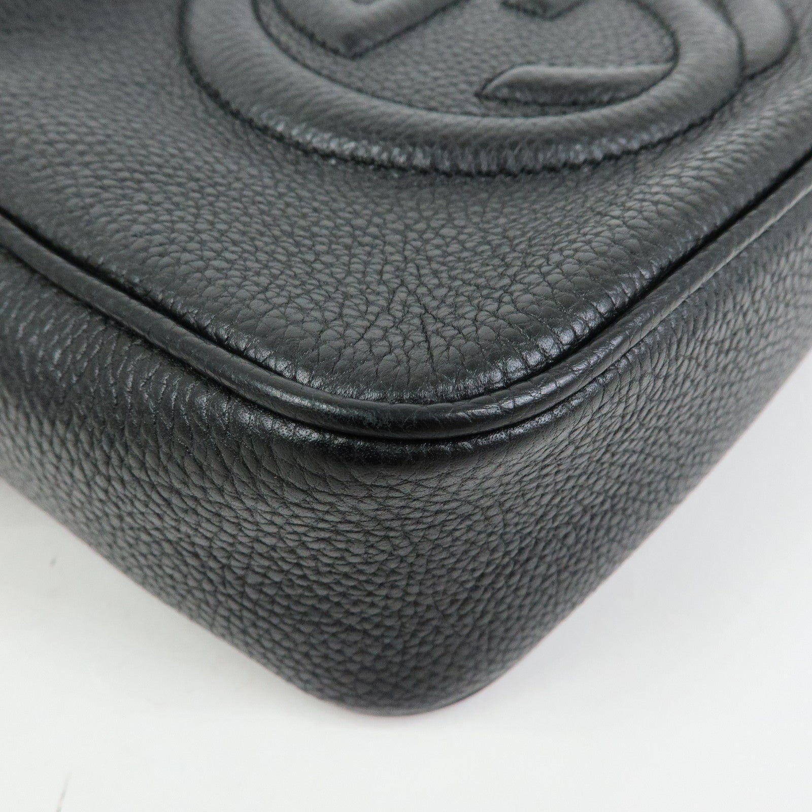 GUCCI Soho Leather Shoulder Bag Crossbody Bag Tassel Black 308364