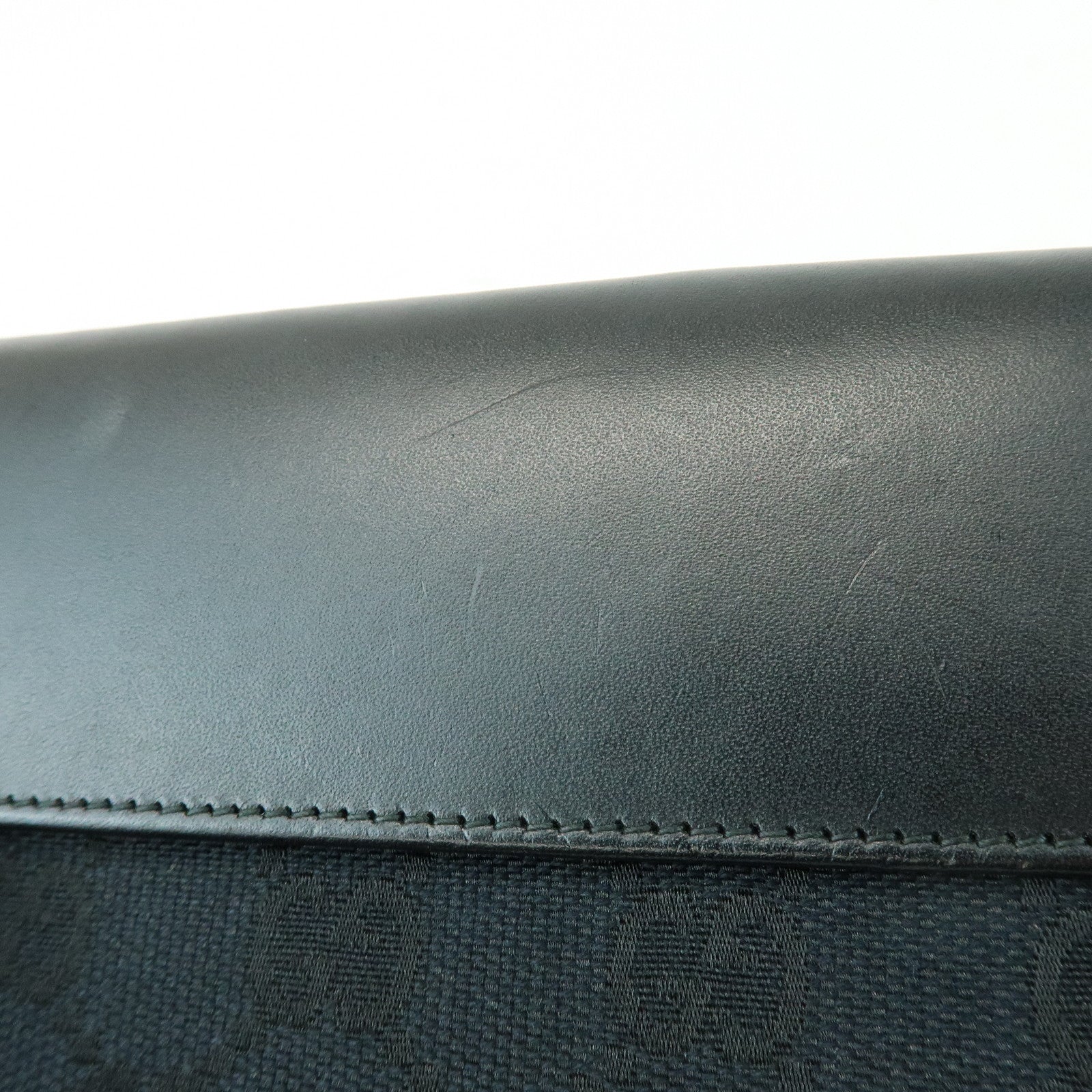 GUCCI Jackie GG Canvas Leather Bi-fold Long Wallet Black