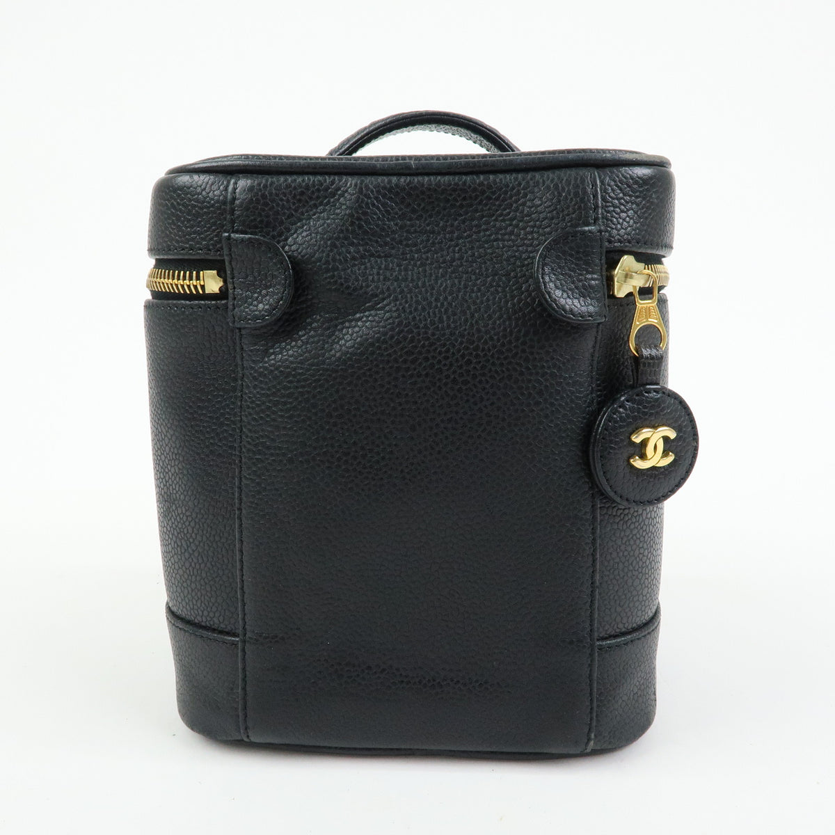 CHANEL COCO Mark Caviarskin Vanity Bag Cosmetic Bag Black A01998