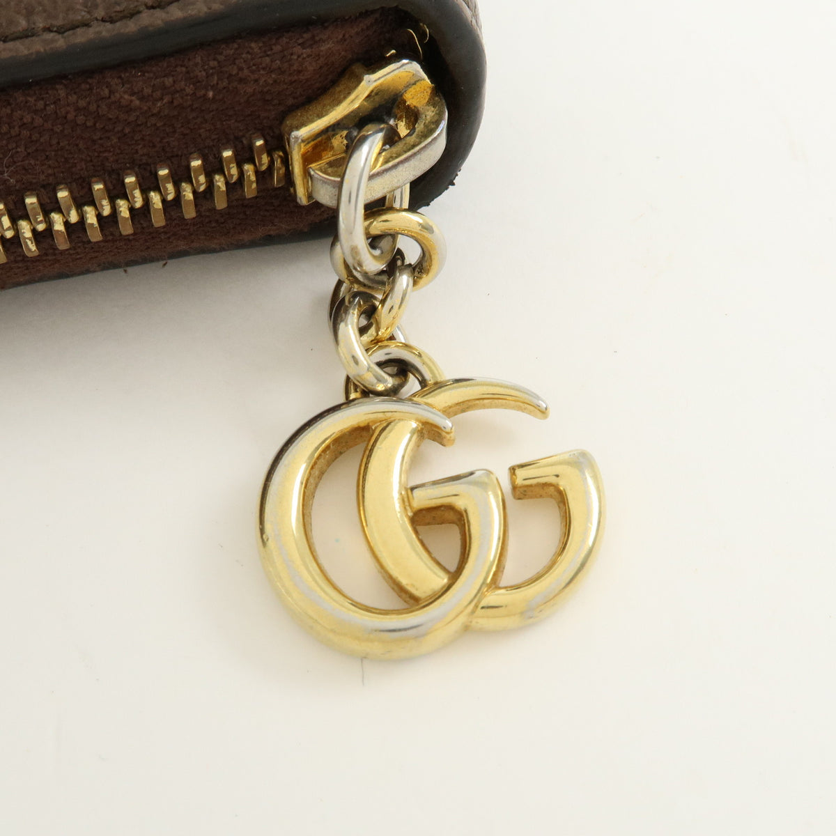 GUCCI Ophidia Sherry GG Supreme Leather Round Zippy Wallet 523154