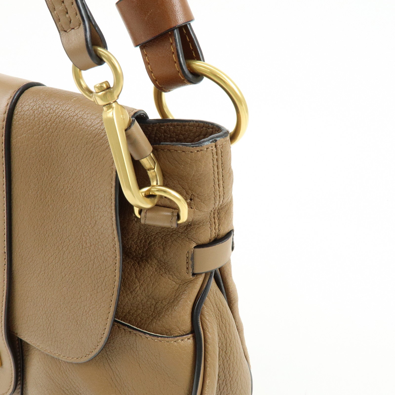 Chloe Lexa Leather 2Way Bag Shoulder Bag Hand Bag Brown