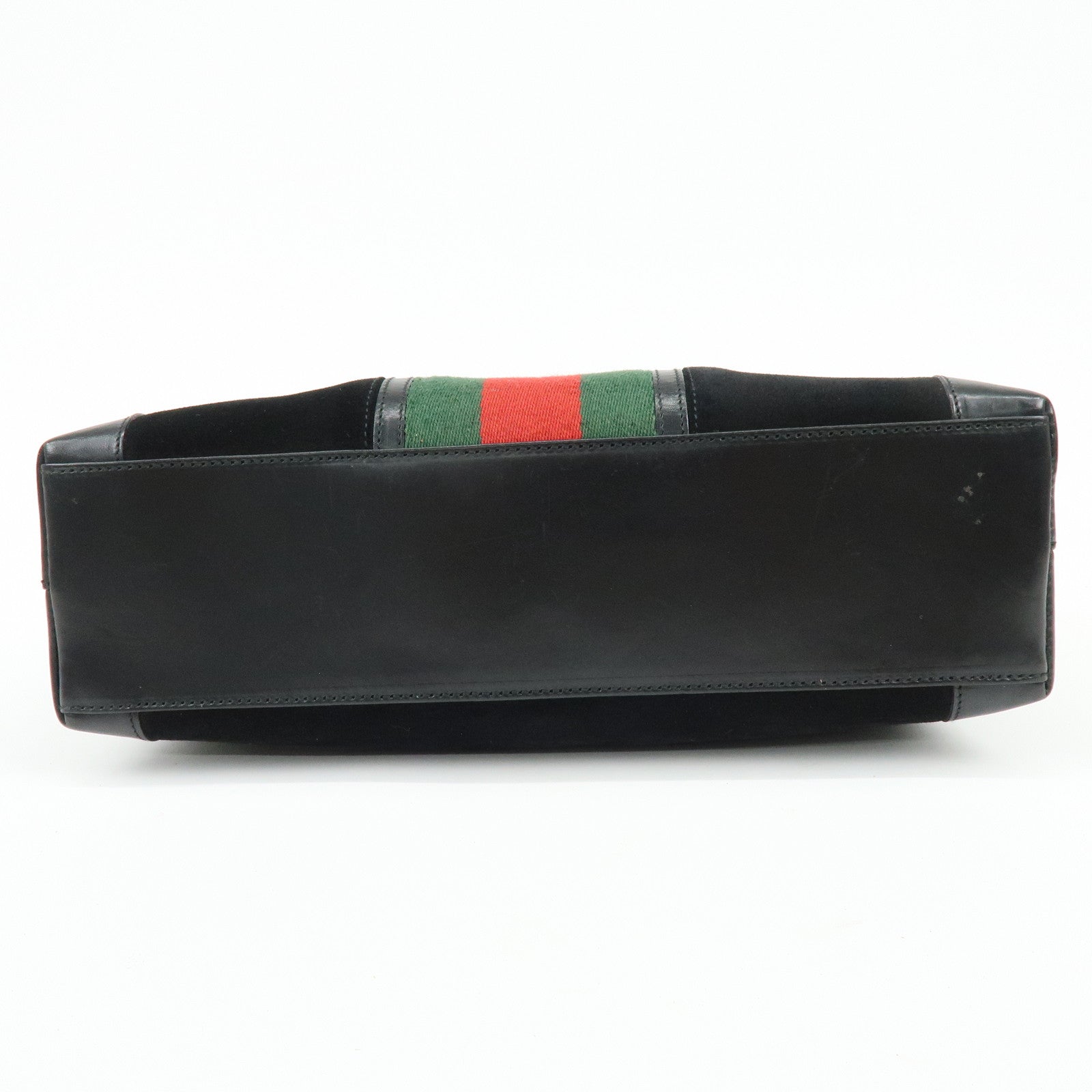 GUCCI Sherry Suede Leather Shoulder Bag Tote Bag Black 33890