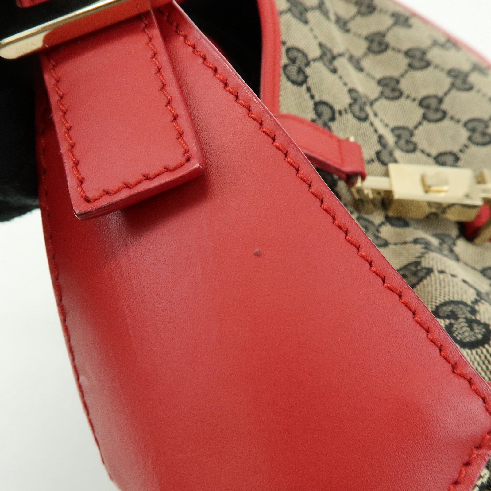 GUCCI Jackie GG Canvas Leather Shoulder Bag Hand Bag Beige 001.3306