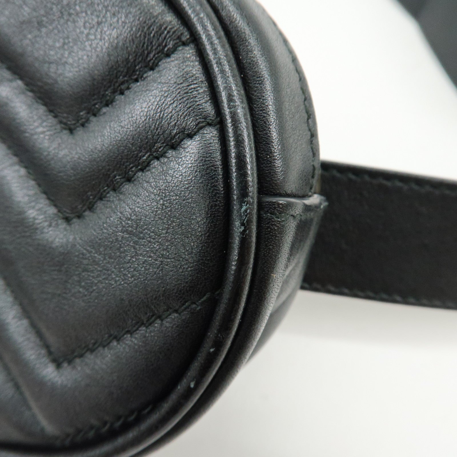GUCCI GG Marmont Leather Waist Bag Crosbody Bag Black 476434