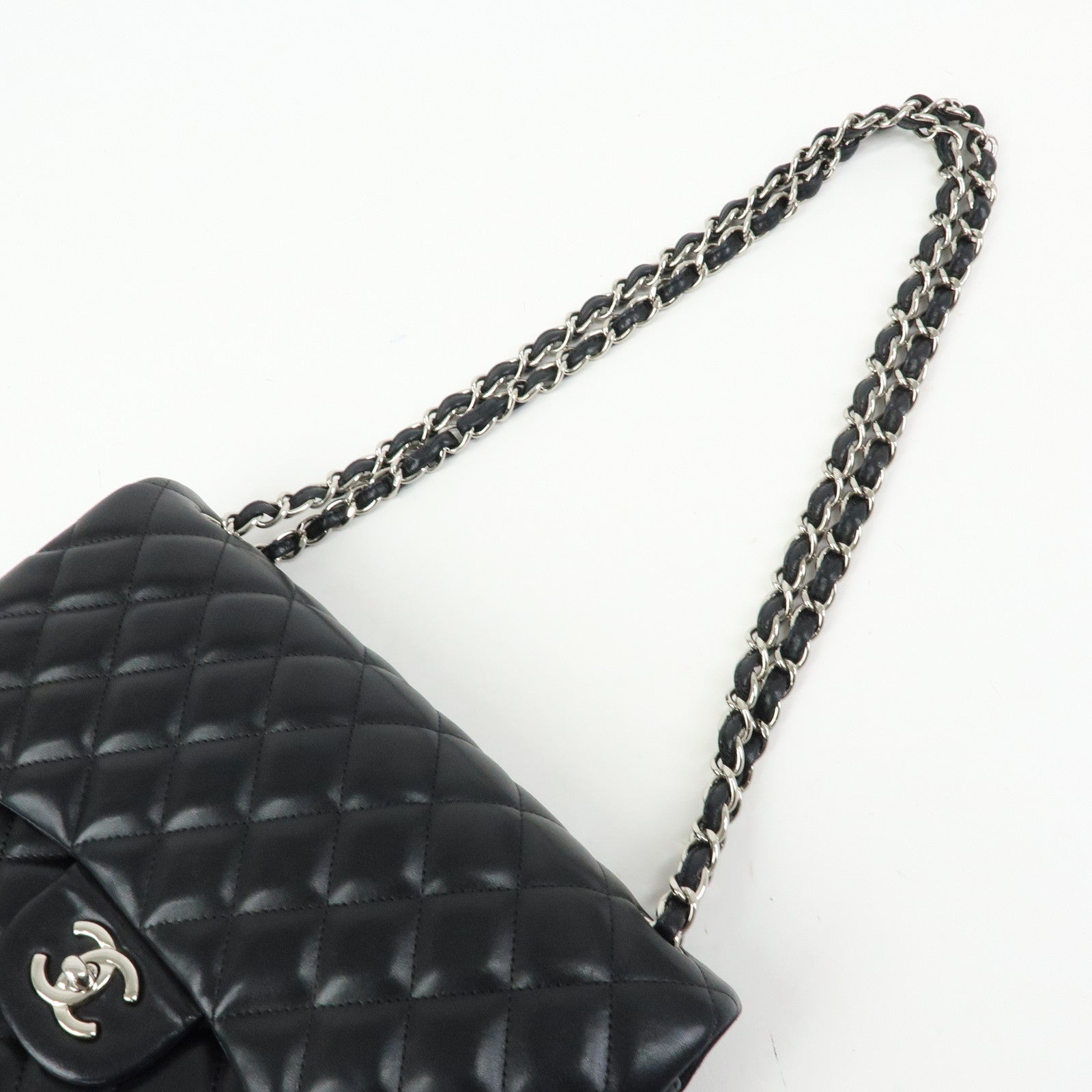 CHANEL Matelasse 30 W Flap Lamb Skin Chain Shoulder Bag A58600