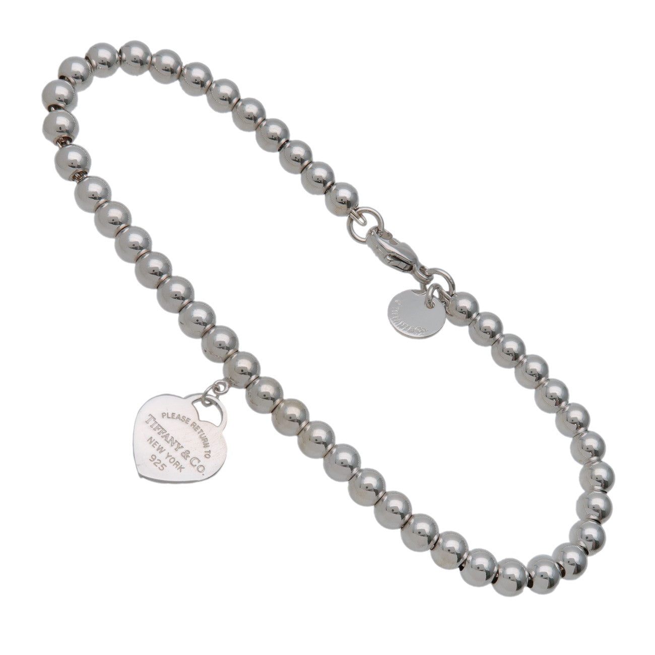 Tiffany & Co Return to Tiffany Mini Heart Tag Beads Bracelet SV925 Pink