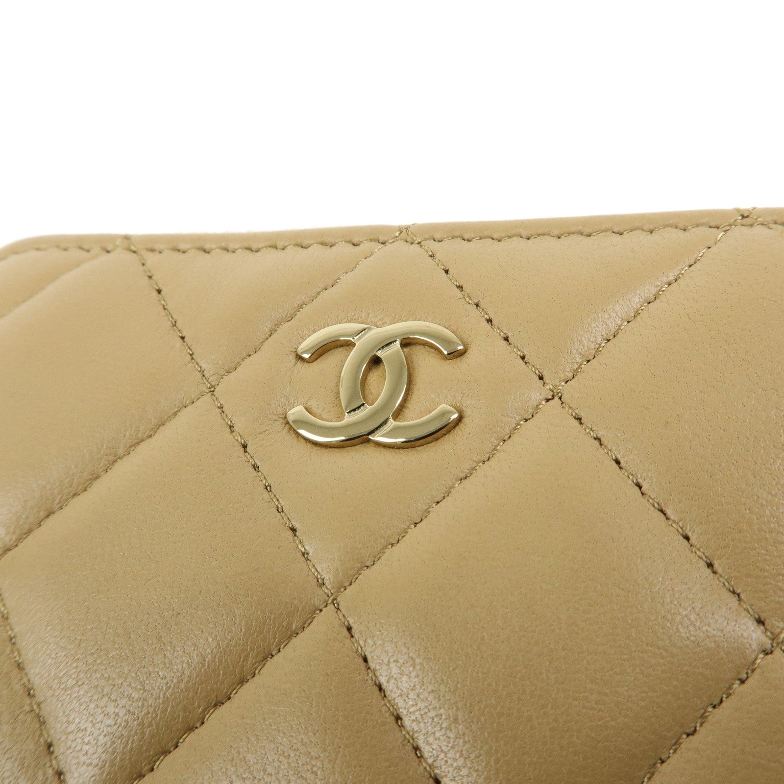 CHANEL COCO Mark Matelasse Lamb Skin Classic Zippy Coin Case AP0216