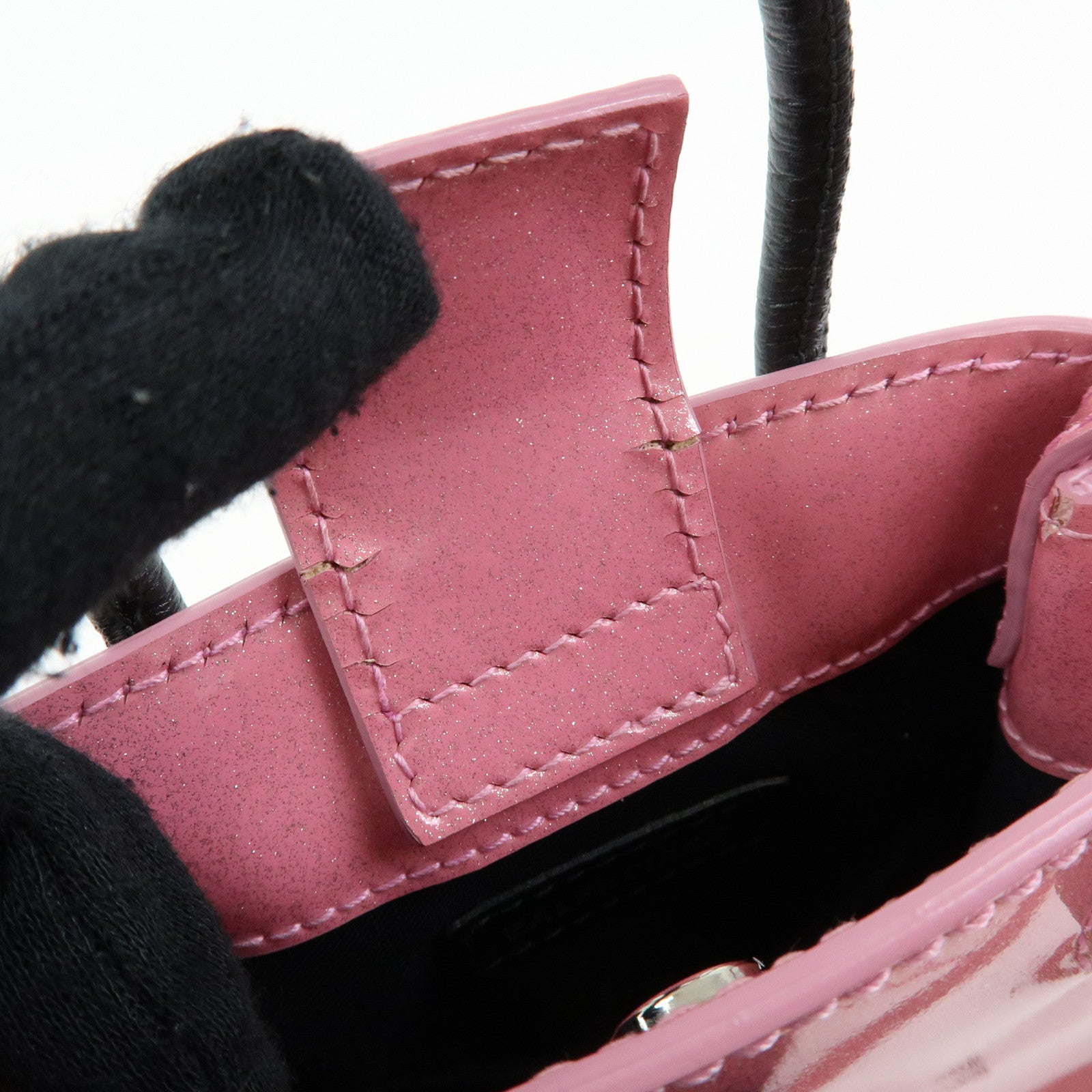 BALENCIAGA Patent Leather Shopping Phone Holder 2Way Bag Pink 593826
