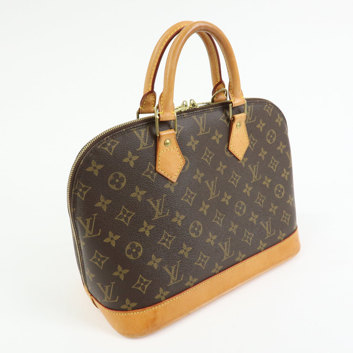 Louis Vuitton Monogram Alma PM Canvas Leather Hand Bag Brown M51130