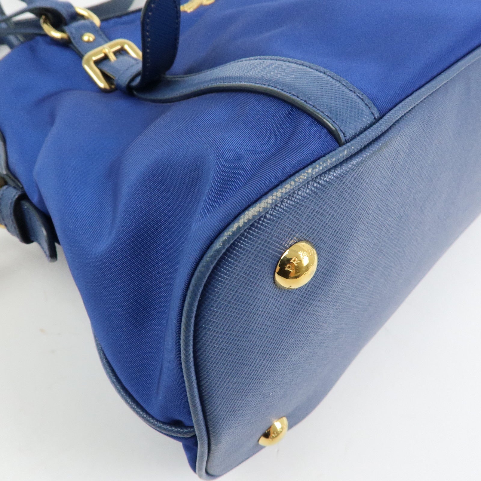 PRADA Tessuto Nylon Saffiano Leather 2Way Hand Shoulder Bag 1BB013