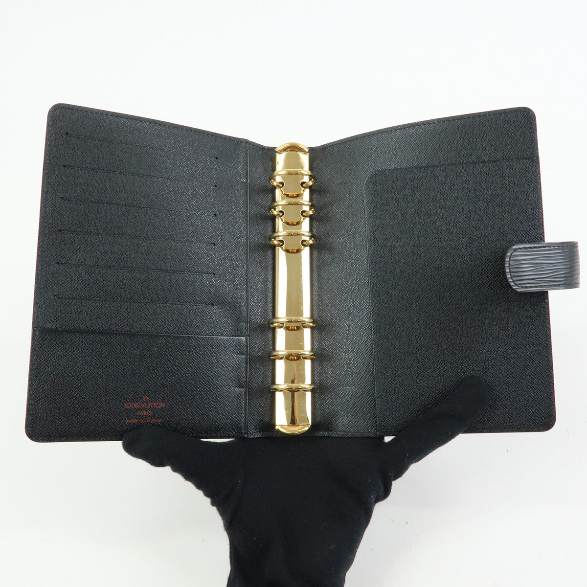 Louis Vuitton Epi Leather Agenda MM Planner Cover Noir R20042