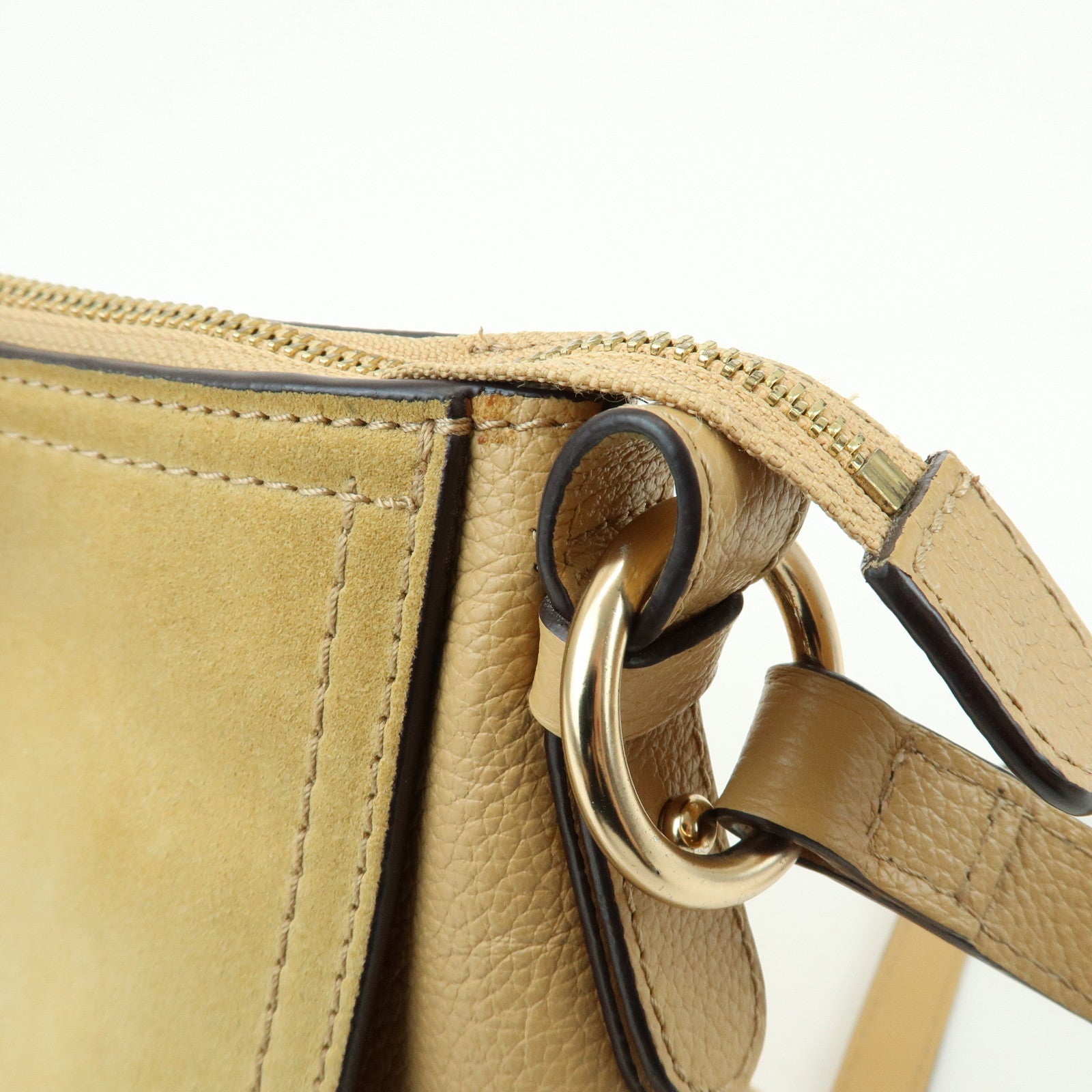 Chloe See by Chloe Joan Leather Suede 2Way Bag Hand Bag Beige