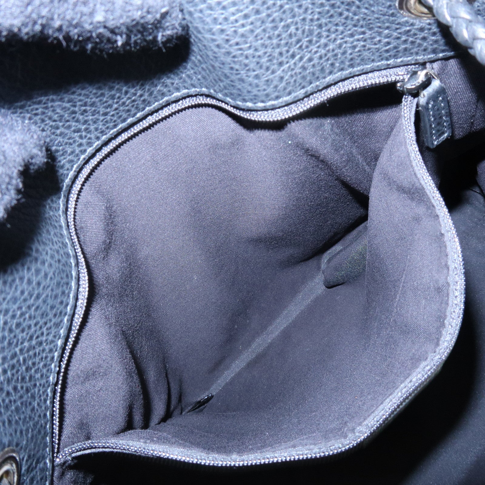 GUCCI Logo Leather Tote Bag Shoulder Bag Black 380118